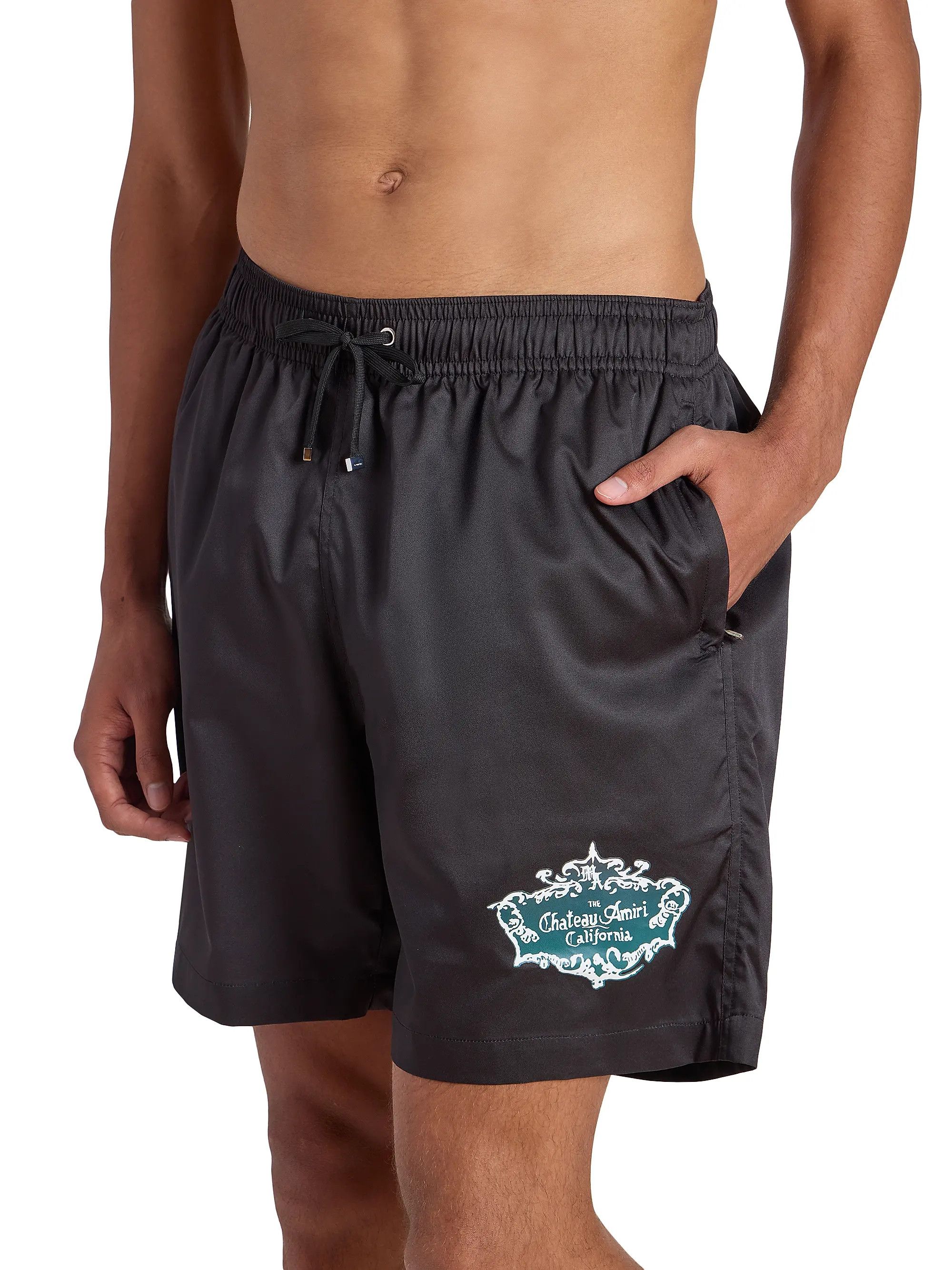 Amiri os11x0526 Chateau Crest Swim Trunks Shorts in Black Size US 30 / EU 46 - 6 Thumbnail