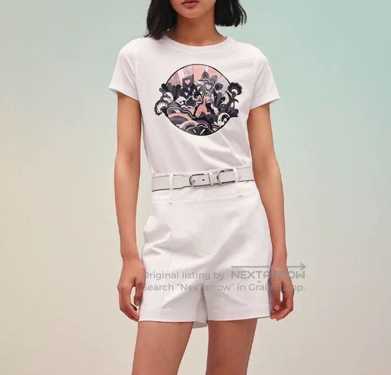 Hermes Hermes Cartoon Rainbow Pegasus Printed White T-Shirt Size XXS / US 00 / IT 34 - 9 Thumbnail