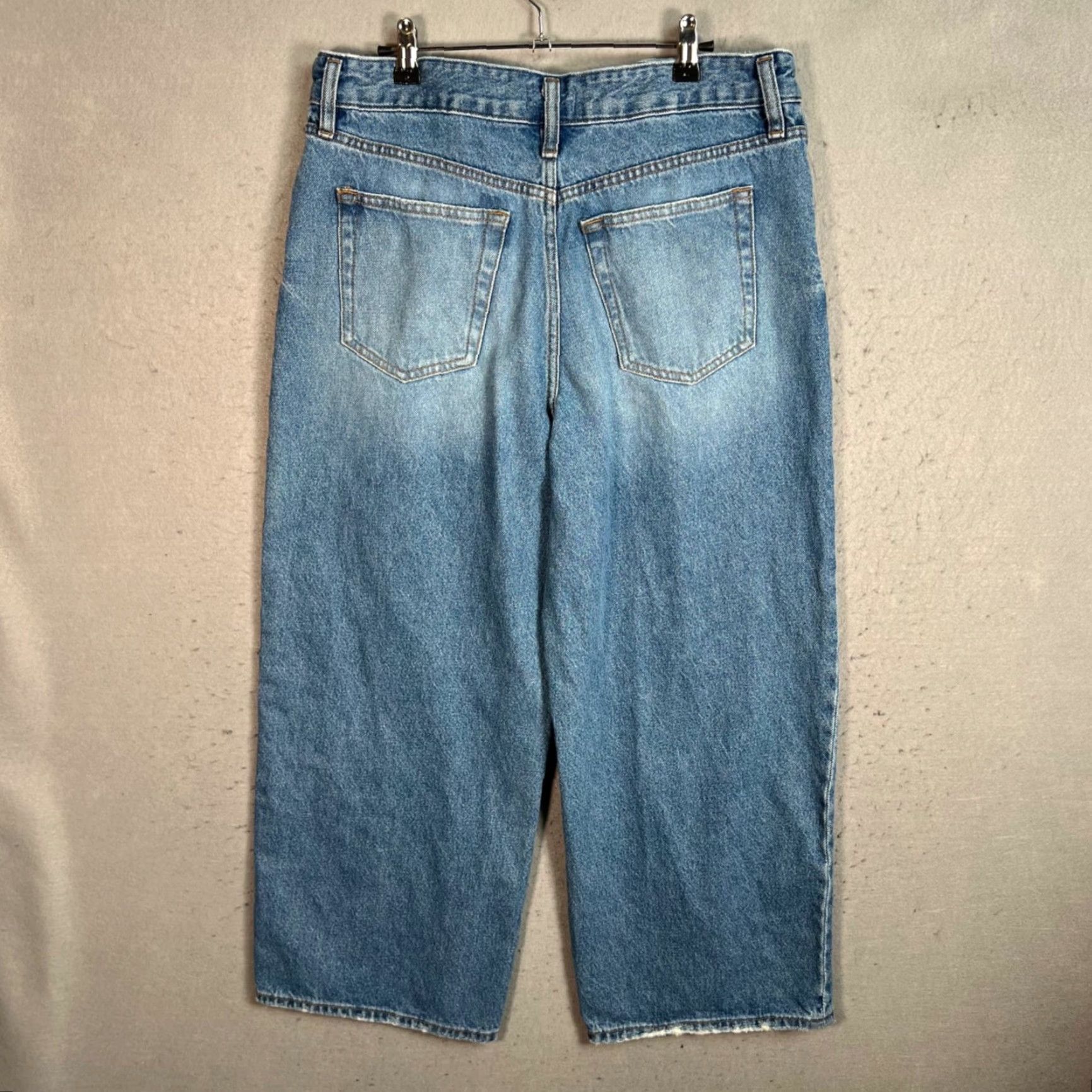 Oak + Fort Oak + Fort Denim Jeans Womens 29 High-Waist Wide Blue 5-Pocket Style Wide-Leg Jeans Womens Size ONE SIZE - 2 Thumbnail