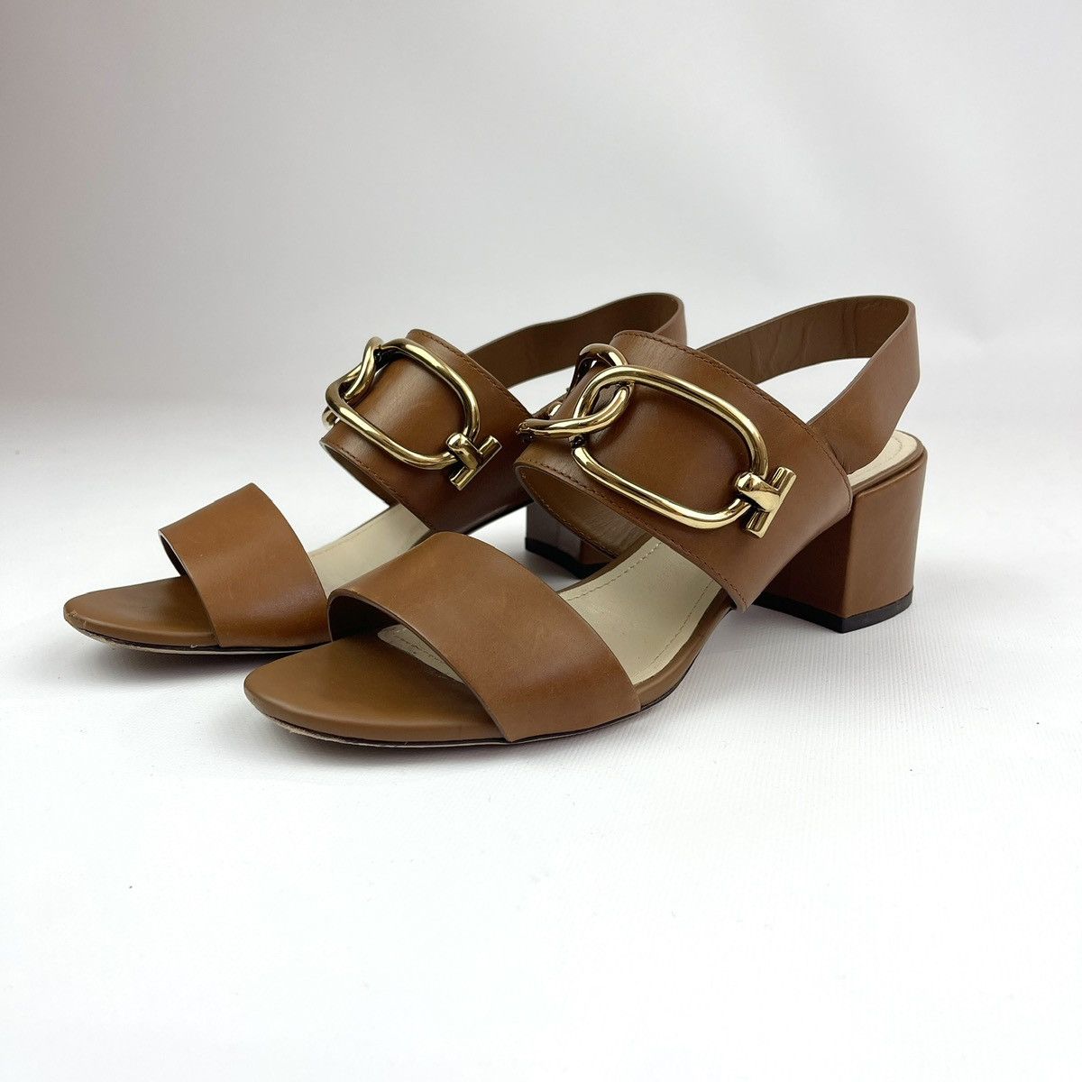 Tod's Tod's Brown Leather Heeled Sandals Size US 9 / IT 39 - 3 Thumbnail