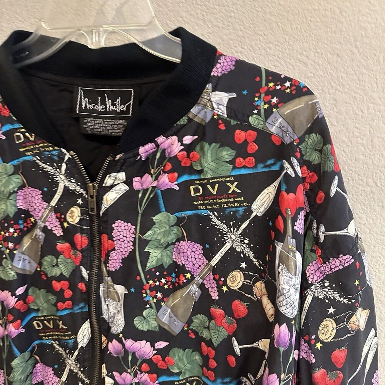 Nicole Miller Vintage Nicole Miller '94 Silk Bomber Jacket Wine champagne Size L / US 10 / IT 46 - 6 Thumbnail