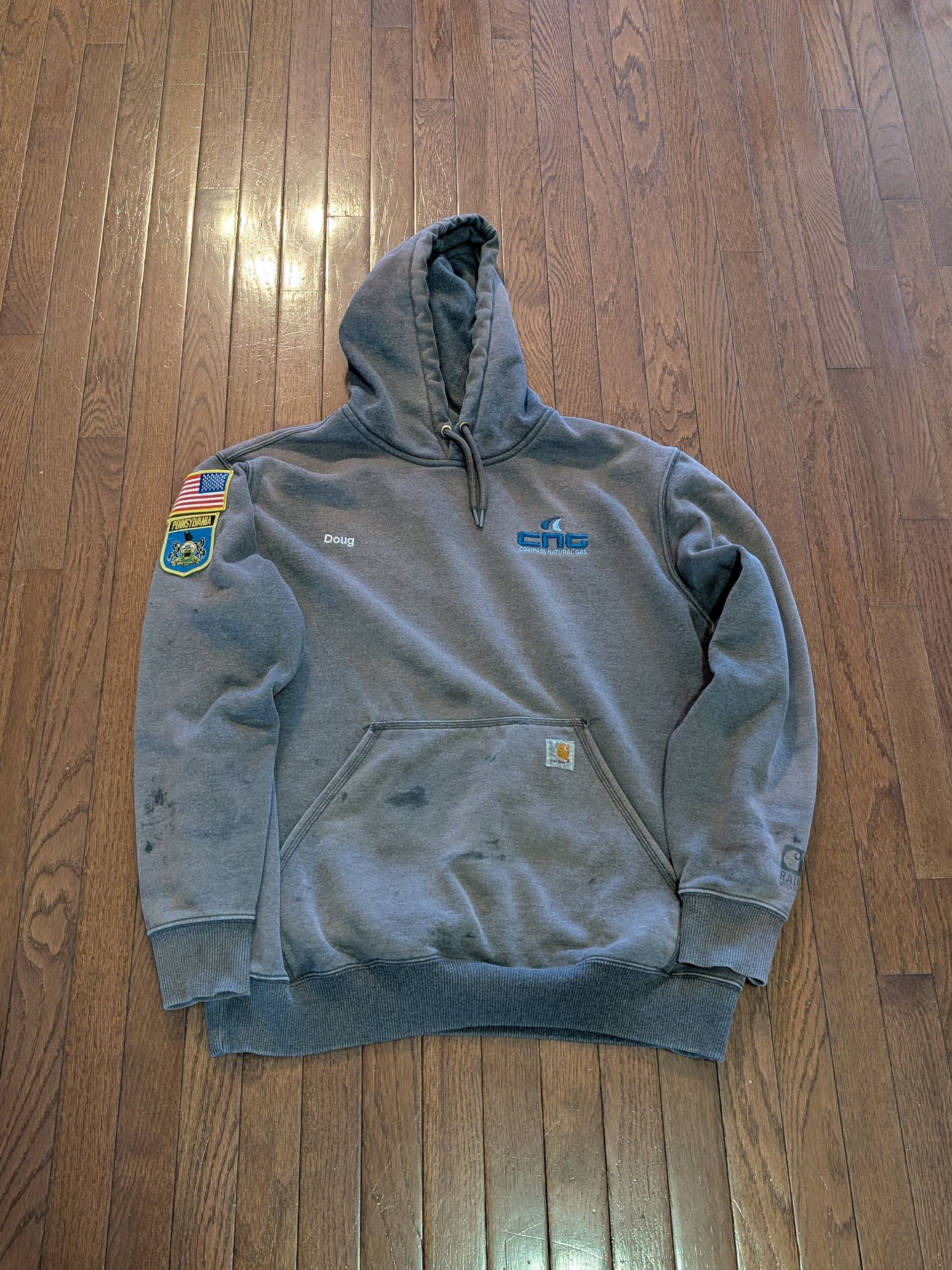 Carhartt Faded Carhartt Rain Defender Hoodie Patches Embroidery XL Size US XL / EU 56 / 4 - 1 Thumbnail
