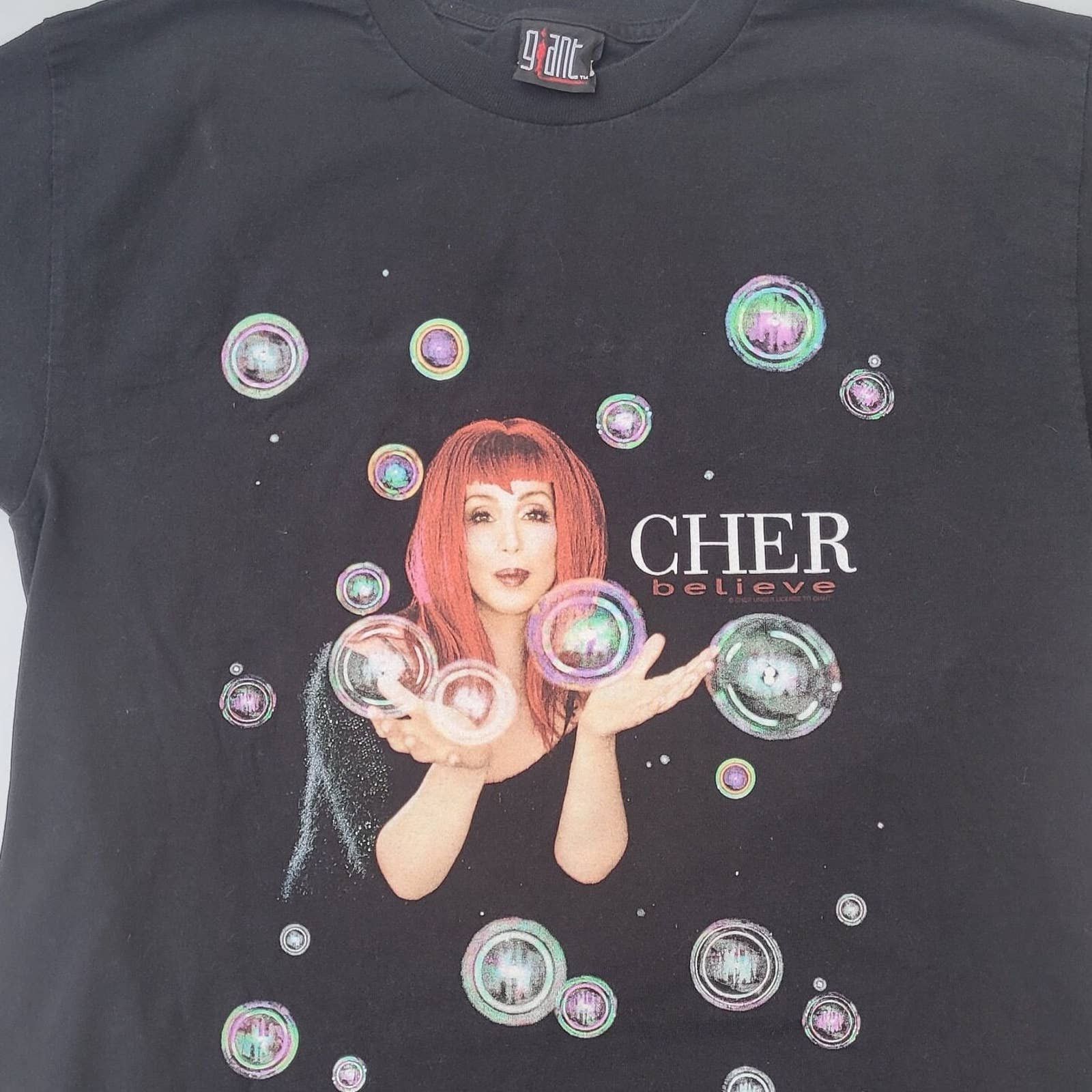 Giant × Vintage Y2K Cher Believe Millennium Tour Bubbles tee shirt LG Size US L / EU 52-54 / 3 - 3 Thumbnail