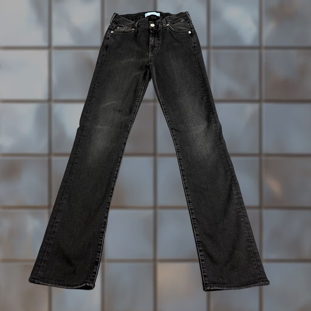 7 For All Mankind VINTAGE 7 For All Mankind Kimmie Jeans Straight Womens 26 30 UK 8 Black Denim Stretch 5-Pocket Modern Rise Mid Womens Size 30" / US 8 / IT 44 - 1 Thumbnail