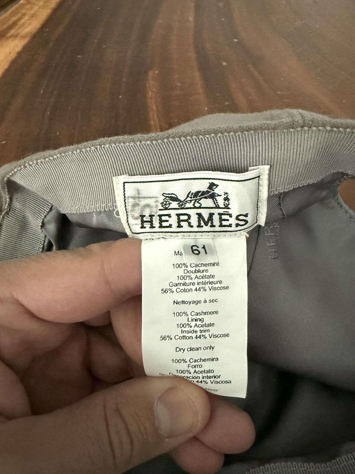 Hermes Hermes Men Baseball Hat: Pure Cashmere - Rare Size 61 🧢 🏆 Size ONE SIZE - 6 Thumbnail