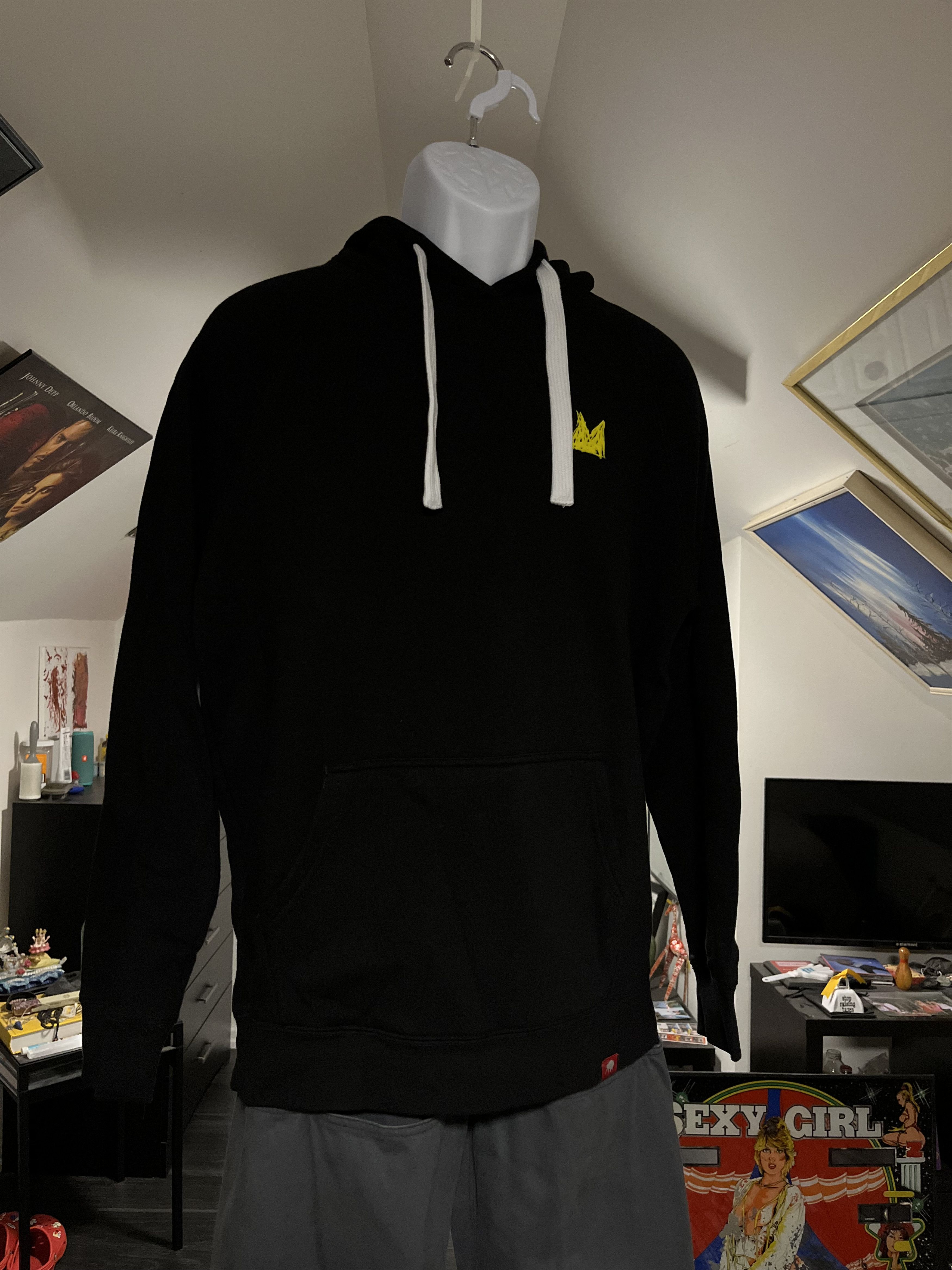 Basquiat Crown Hoodie - Black King Pleasure Exhibition