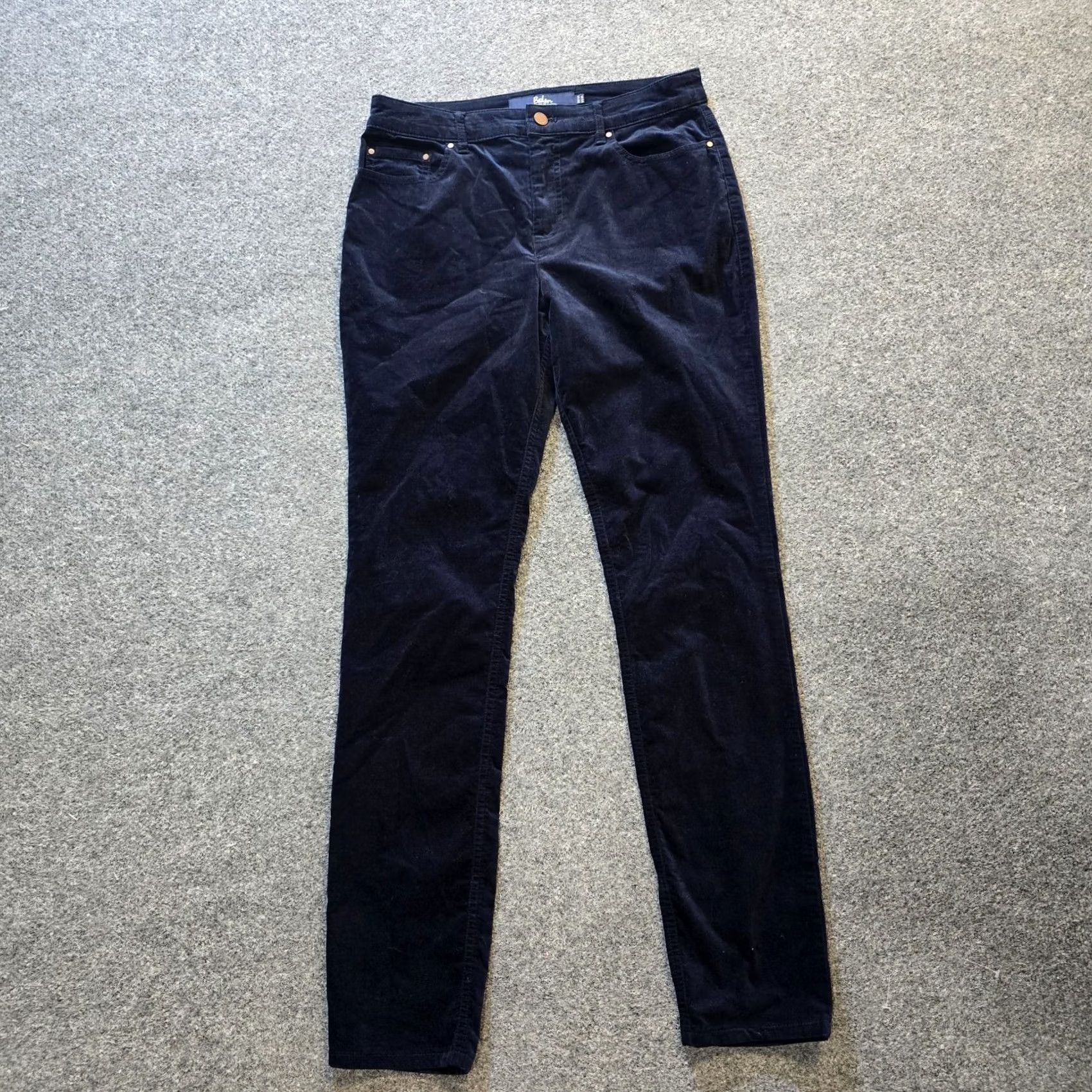 Boden Boden Pants Womens Size 8 Long Blue Velour The Soho Skinny Soft Capsule Casual Pants Size 30" / US 8 / IT 44 - 2 Thumbnail