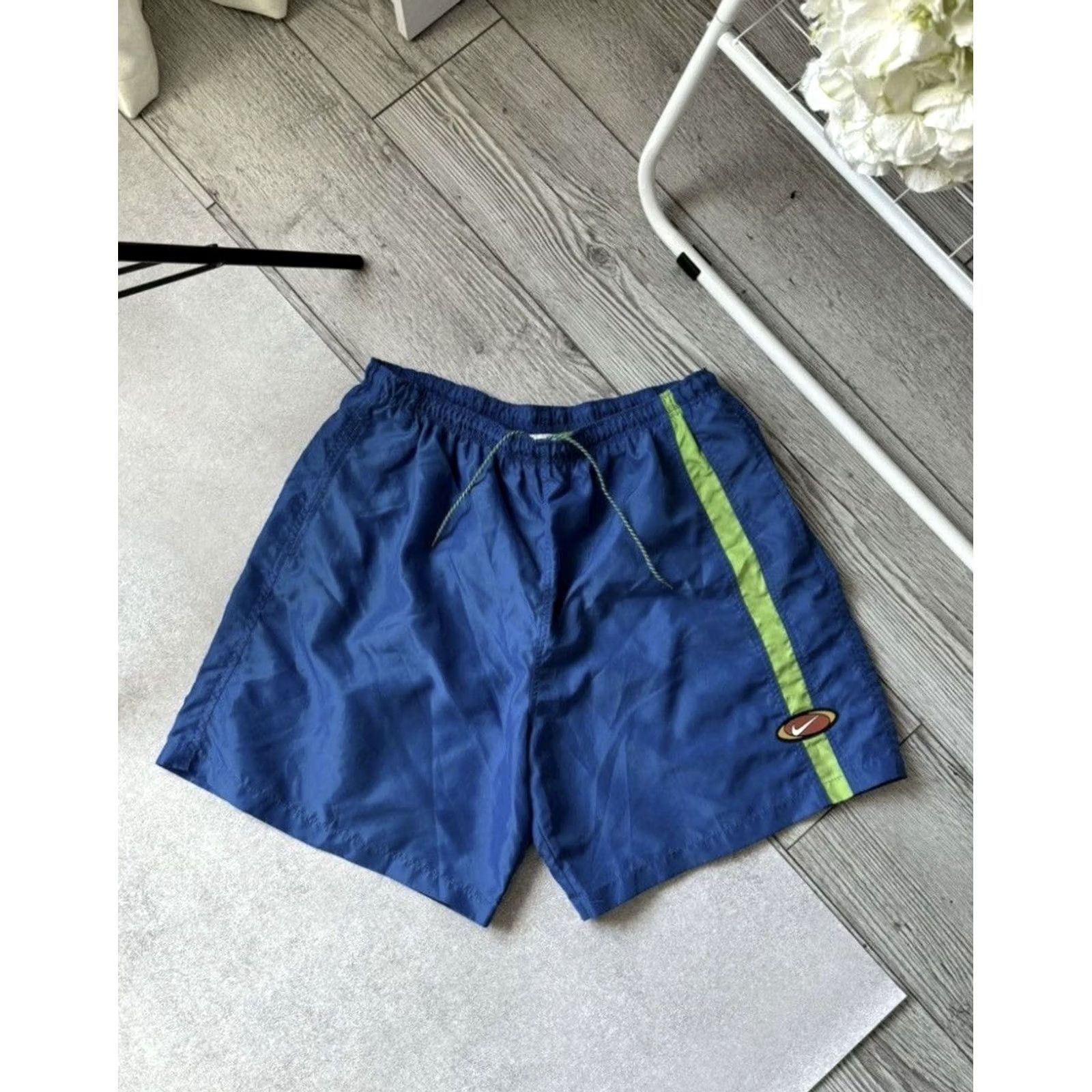 Nike VINTAGE NIKE BLUE NYLON SHORTS LOGO 90s XL MEN Size US 36 / EU 52 - 2 Thumbnail