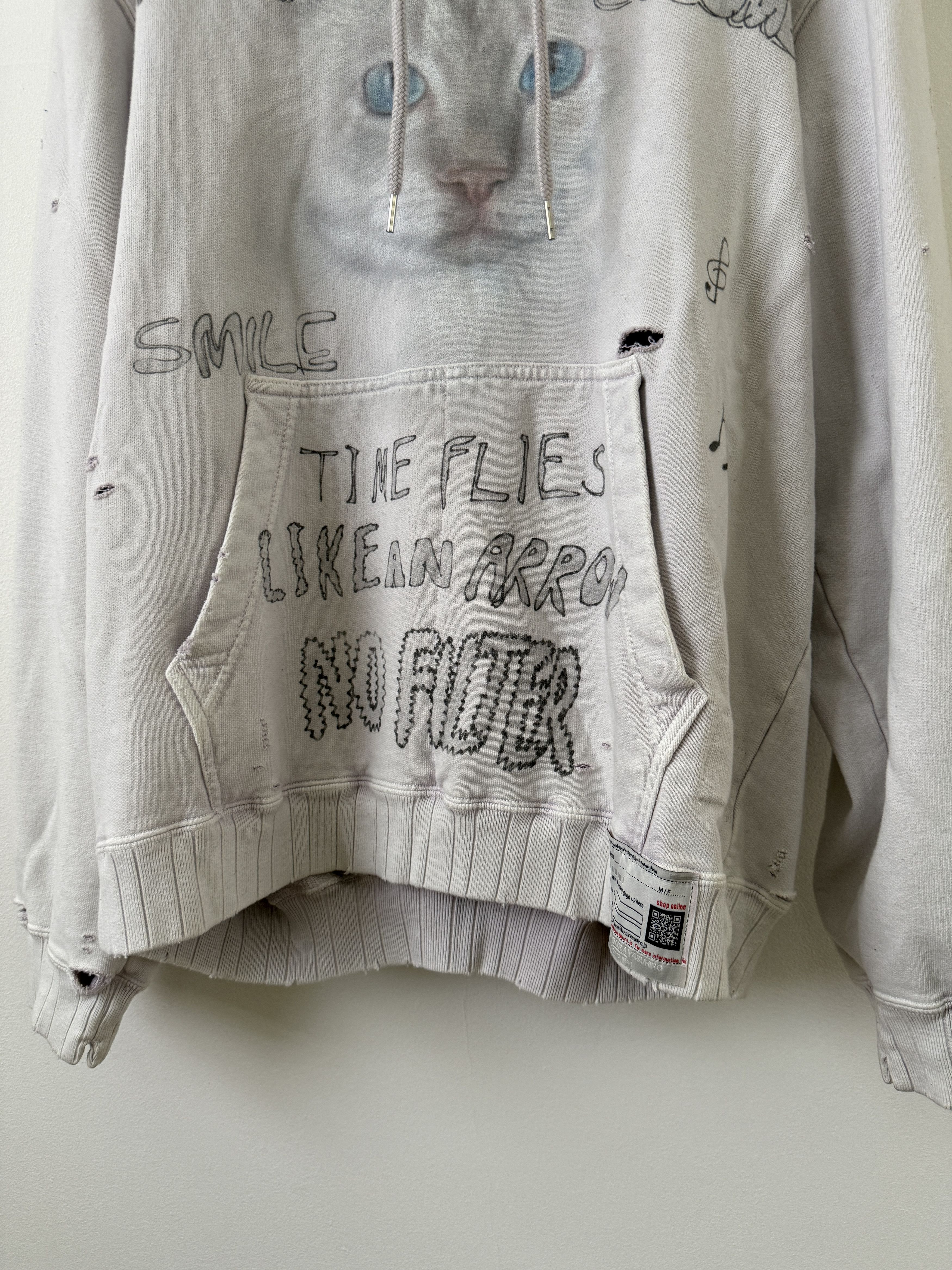 Maison MIHARA YASUHIRO Bleached Distressed Cat Hoodie Size US S / EU 44-46 / 1 - 10 Thumbnail