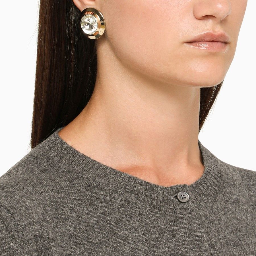 Miu Miu o1d2blof0924 Size: OS / Zirconia Earrings With Cubic in Meta Size ONE SIZE - 2 Thumbnail