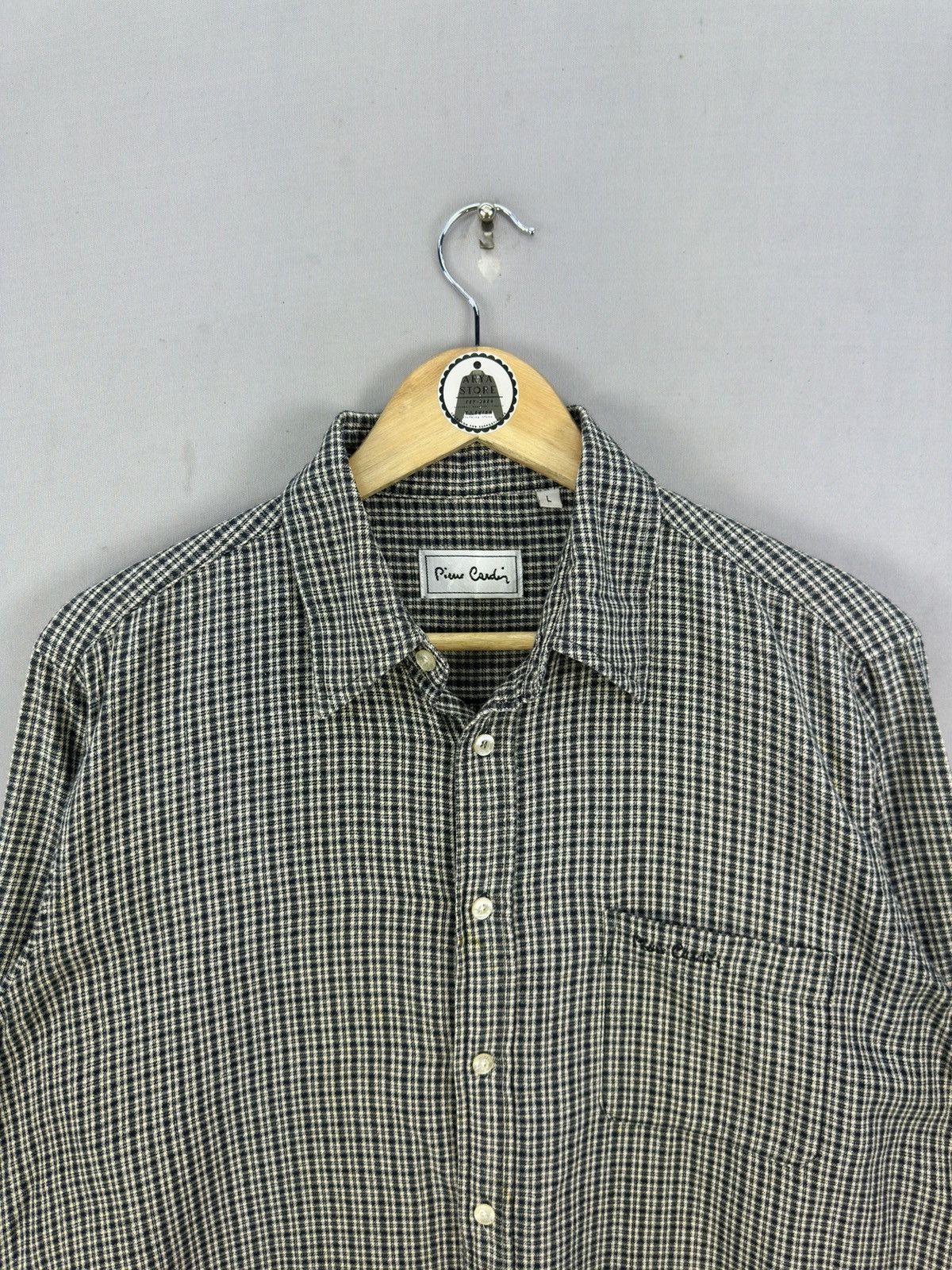 Pierre Cardin Pierre Cardin Mini Plaid Check Flannel Shirt Size US L / EU 52-54 / 3 - 7 Thumbnail