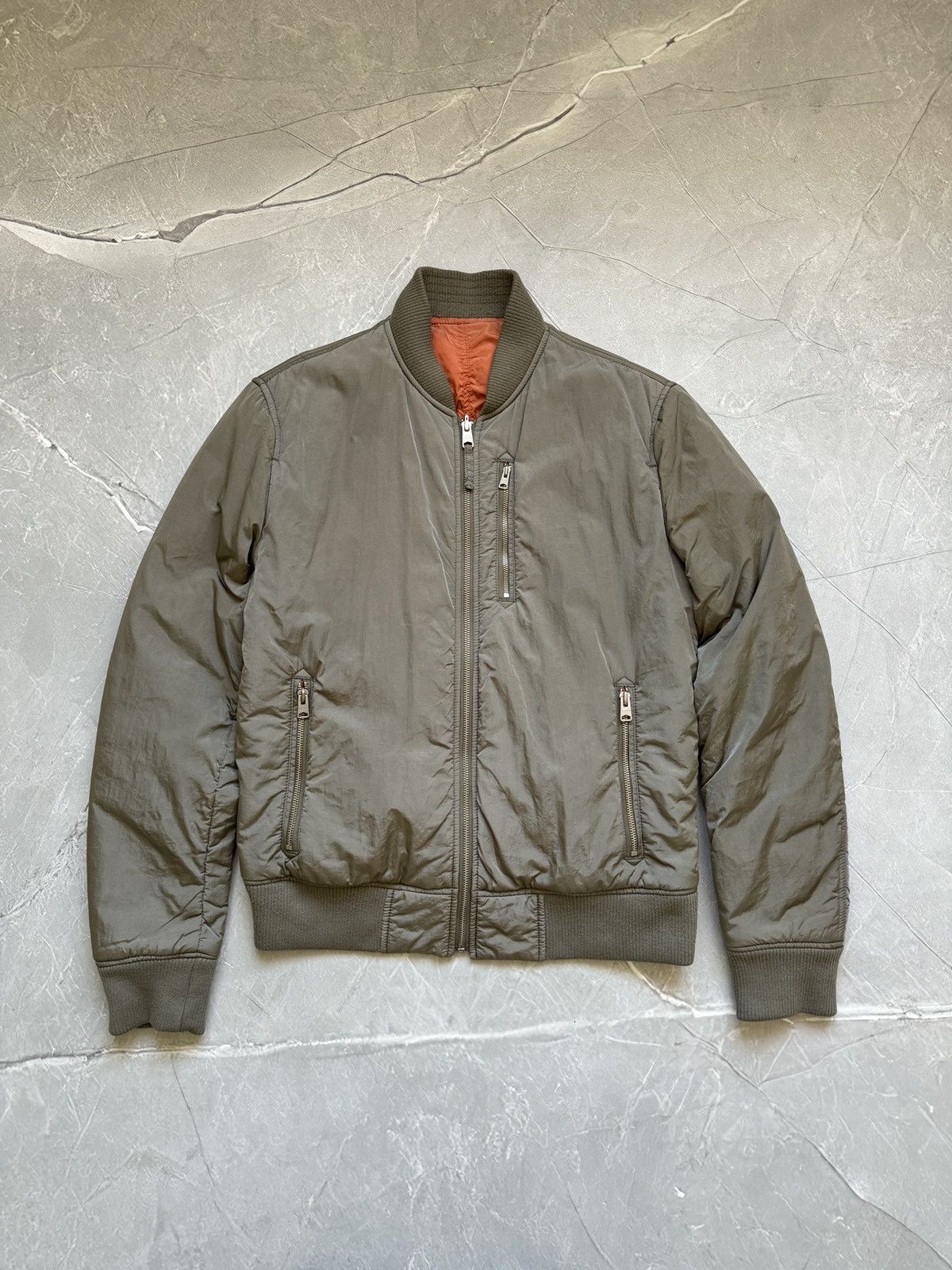 Allsaints AllSaints Nylon Bomber Jacket Khaki Military Avant Garde Size US S / EU 44-46 / 1 - 1 Thumbnail