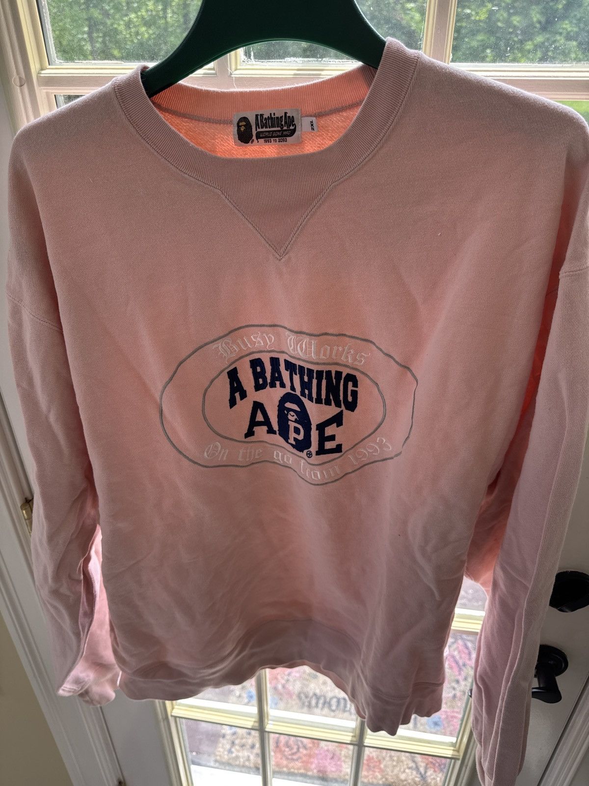 Bape Bape Visy Works Crewneck - Pink XXL Size US XXL / EU 58 / 5 - 1 Thumbnail