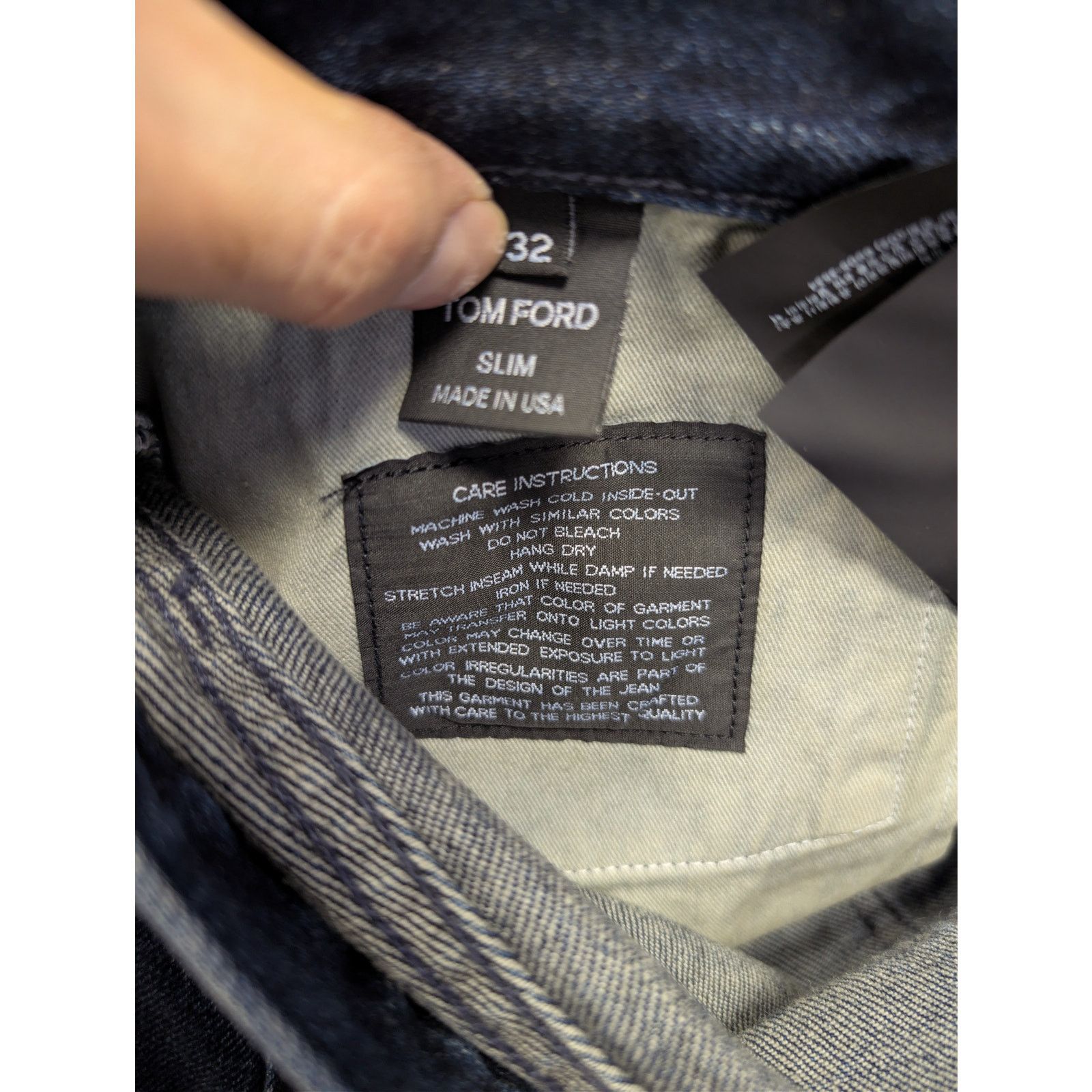 Tom Ford o1rshd1 Slim Fit Denim Jeans in Navy Blue Size US 32 / EU 48 - 17 Thumbnail