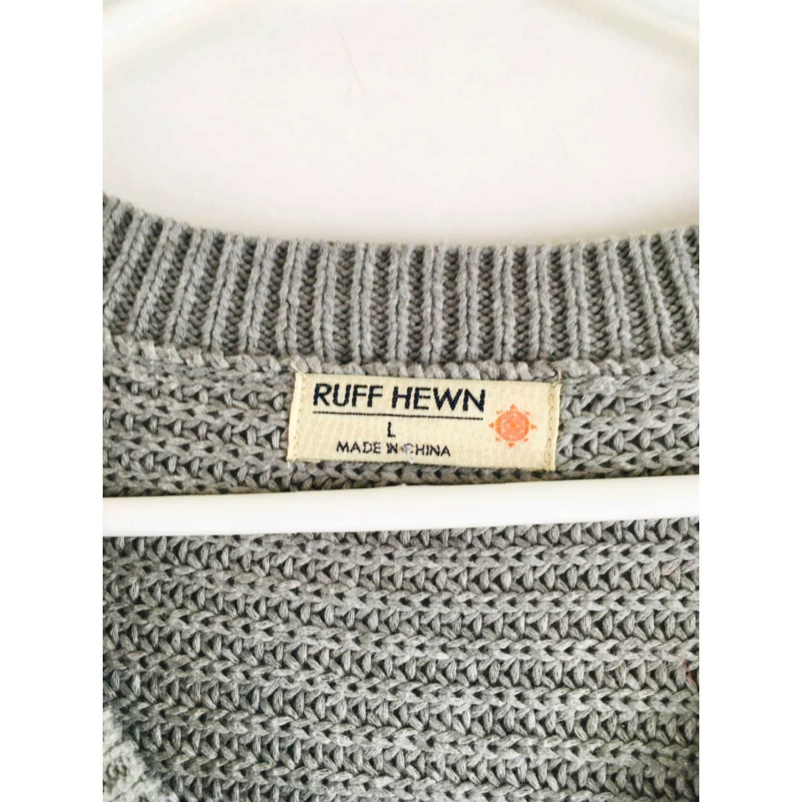 Vintage Ruff Hewn Sweater Women's Knit Long Sleeve ¼ Front Tie V Neck Sz L Gray Pullover Size L / US 10 / IT 46 - 5 Thumbnail