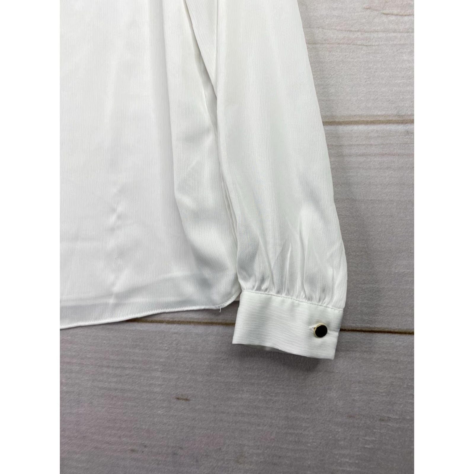 H&M H&M Womens Top Blouse Shirt White V-Neck Long Sleeve XS4? Size S / US 4 / IT 40 - 4 Thumbnail
