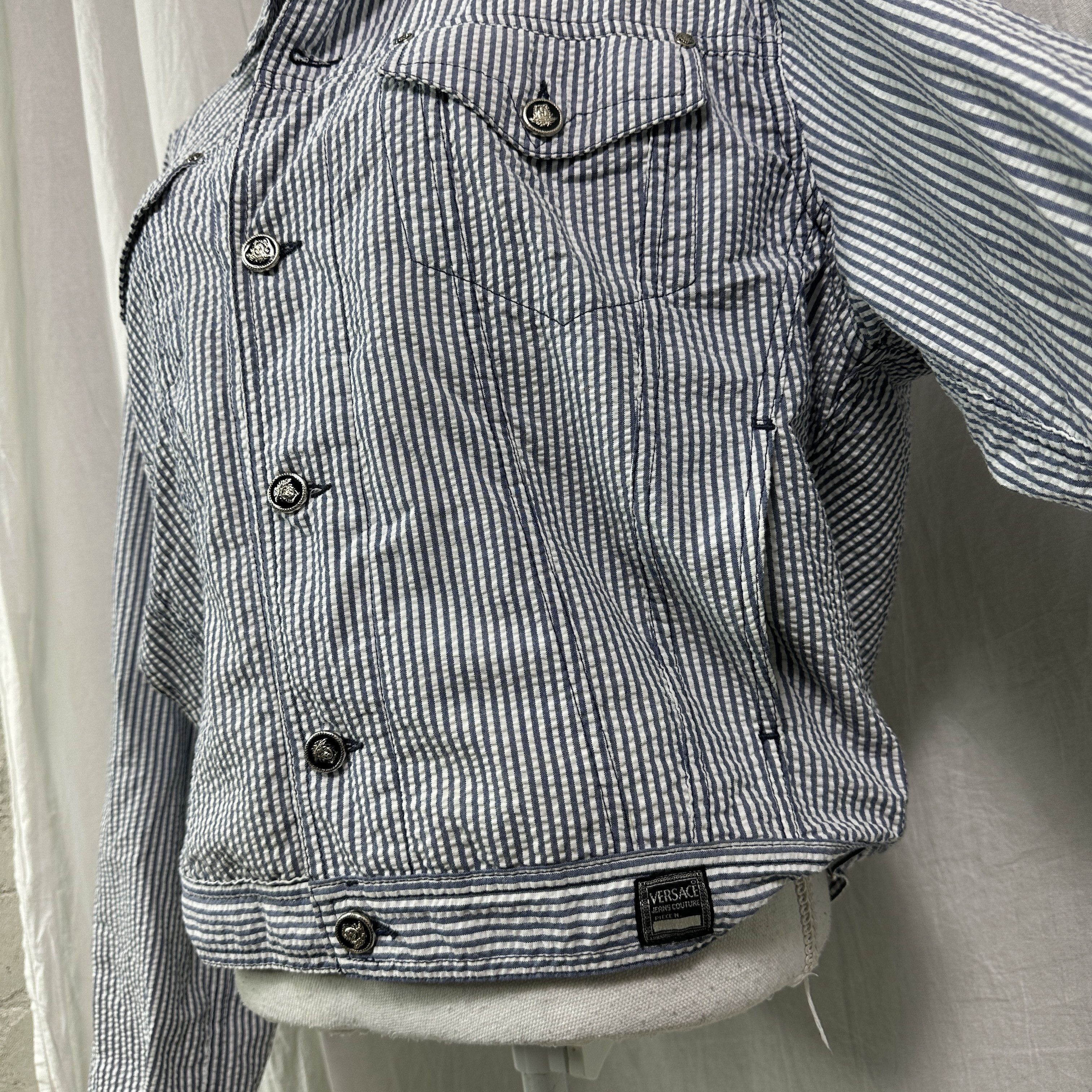 Versace Jeans Couture Vintage Striped Versace Jeans Couture Denim Jacket Y2K Size M / US 6-8 / IT 42-44 - 9 Thumbnail