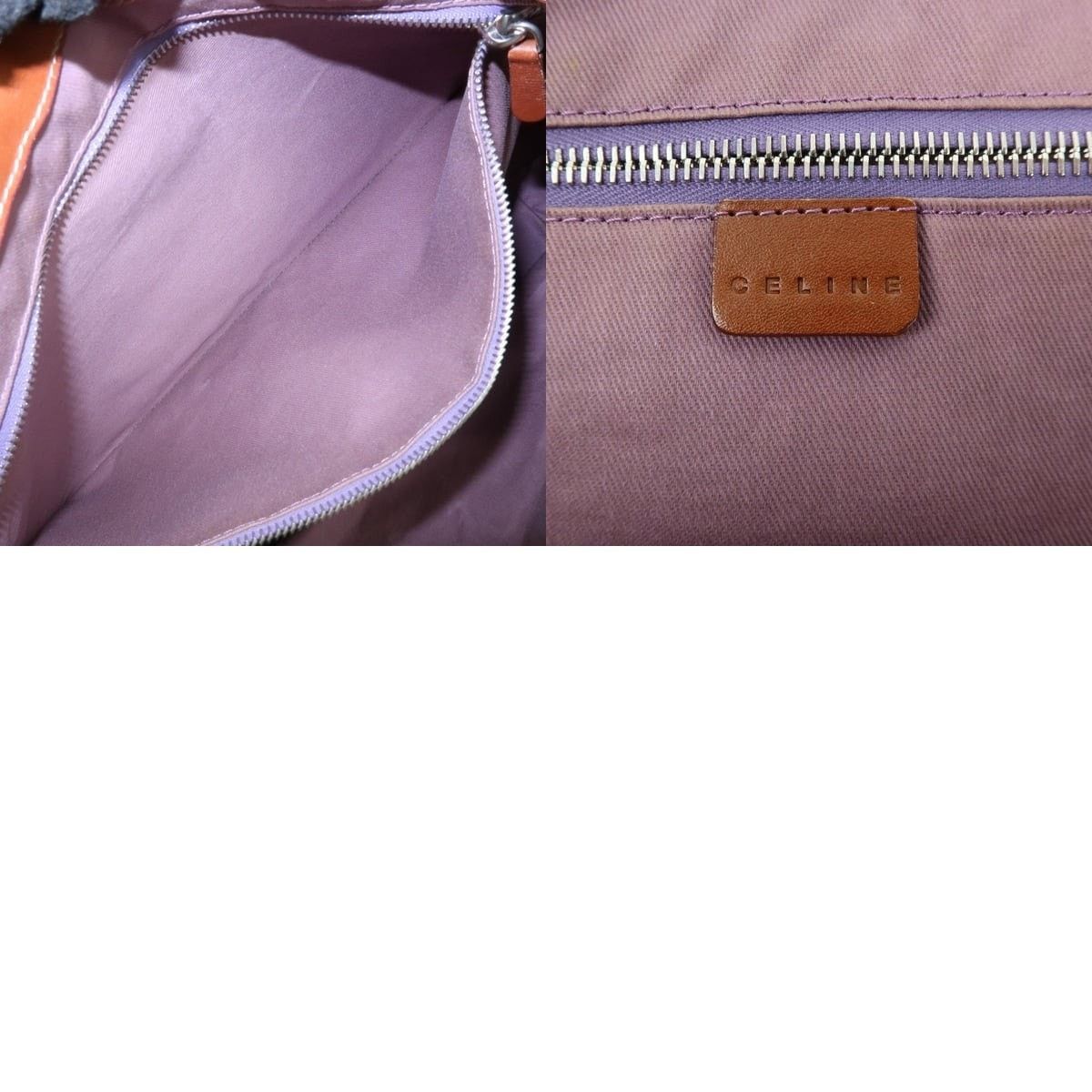Celine Celine Flower Canvas & Leather Tote Brown & Multicolor Size ONE SIZE - 8 Thumbnail