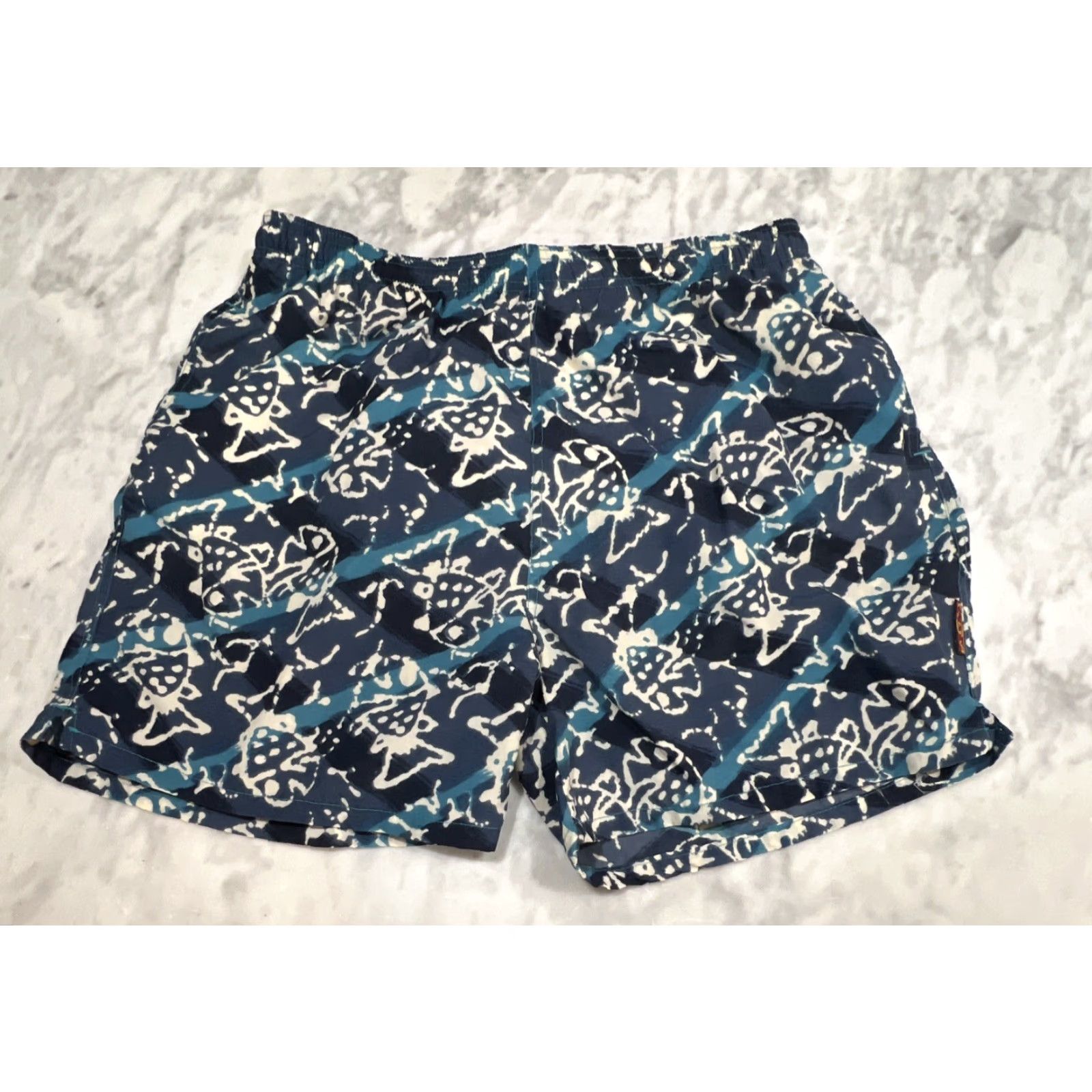 Vintage Weekends Beachwear Men’s Large Lined Swim Trunks Swimsuit Pockets Nylon Drawstr Size US 33 - 2 Thumbnail