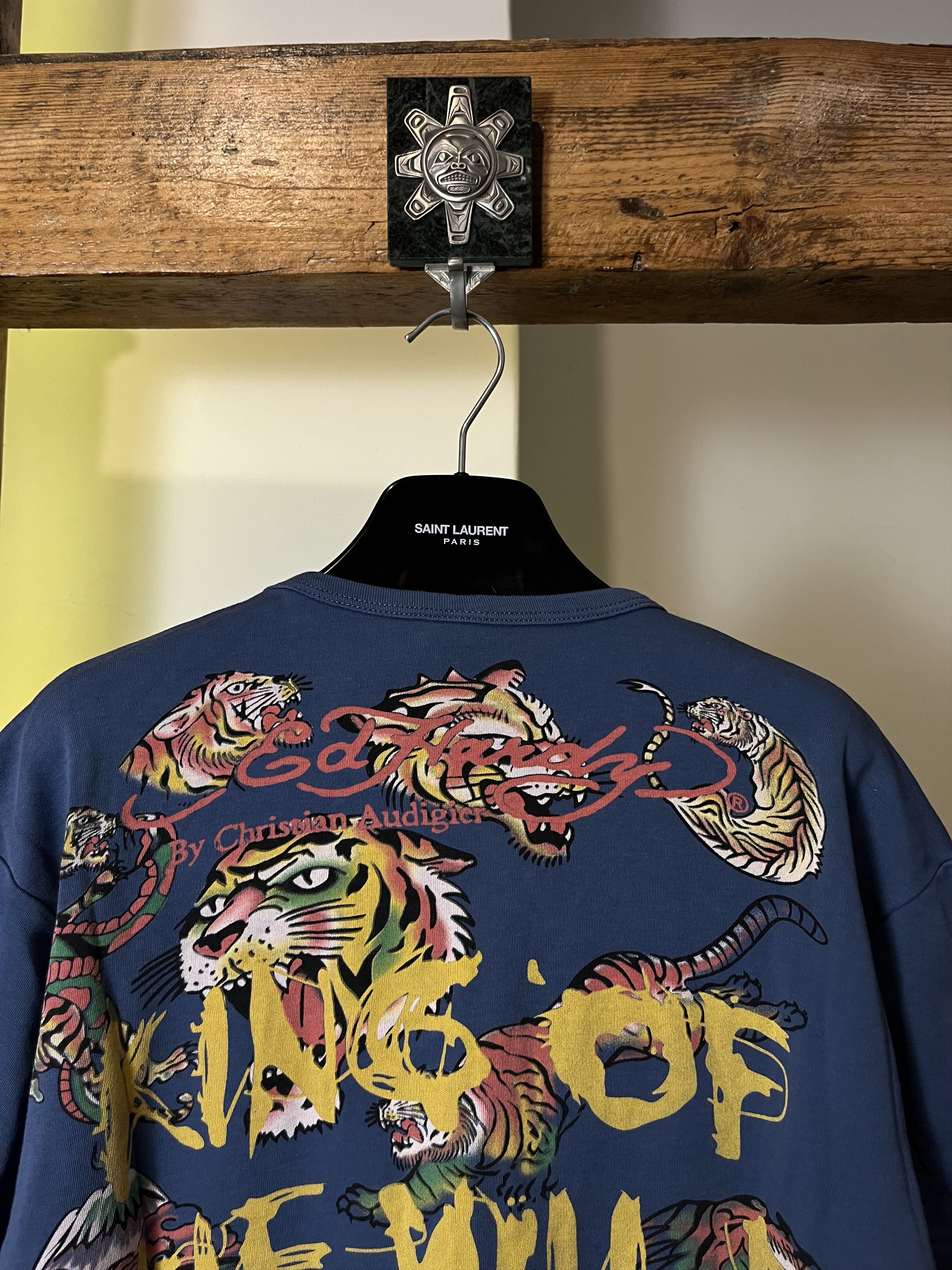 Christian Audigier × Ed Hardy × Vintage Ed hardy by Christian Audigier Skull Tiger Tattoo Guns Tee Size US M / EU 48-50 / 2 - 4 Thumbnail