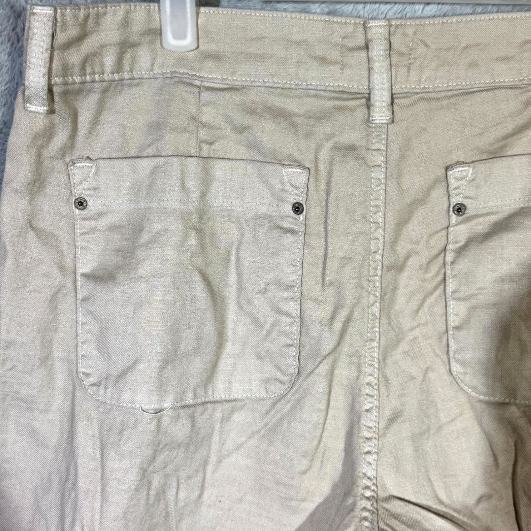 NYDJ NYDJ Pants Capris Women Size 10 Petite Beige Linen Blend Cropped Size 34" / US 12 / IT 48 - 6 Thumbnail