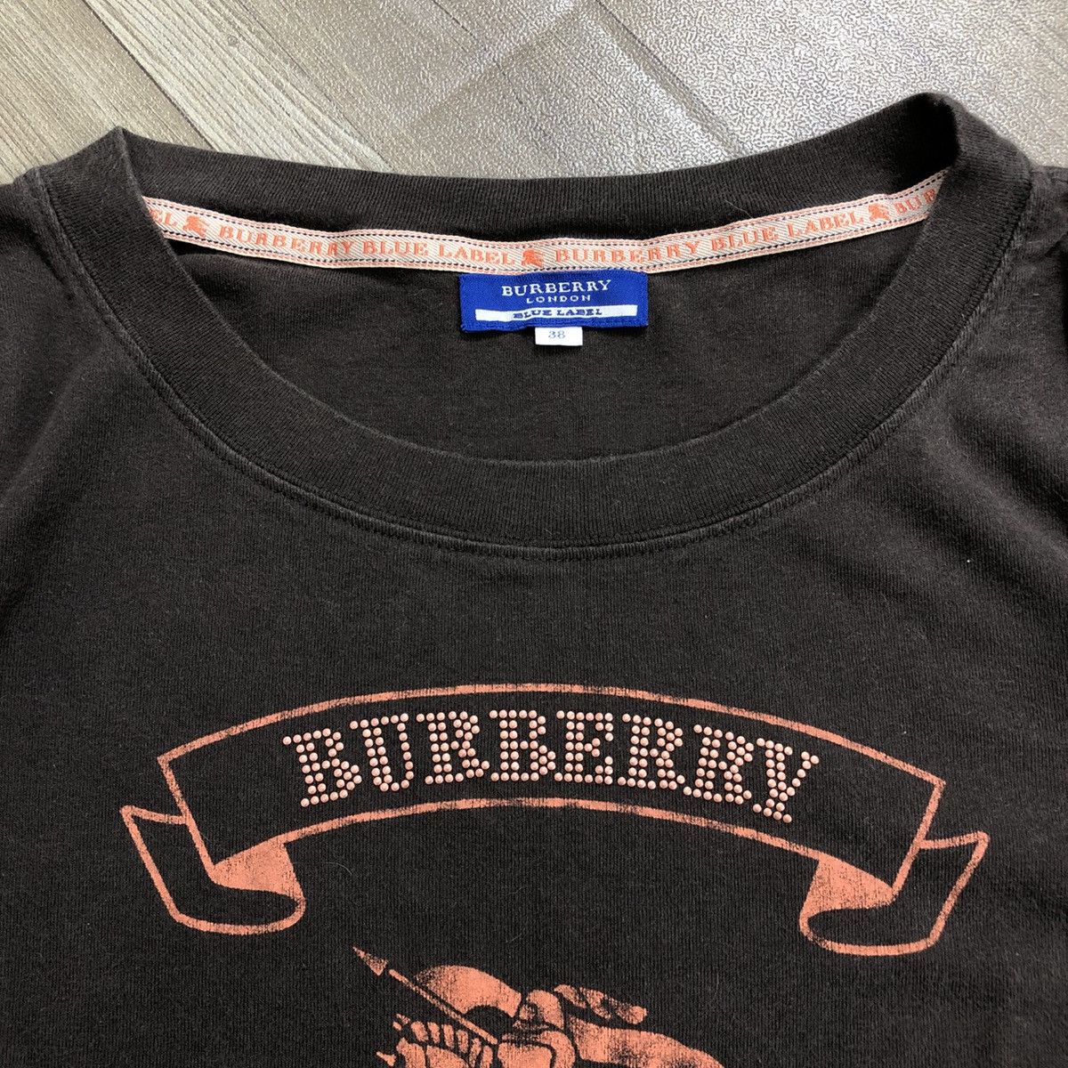 Burberry × Designer × Vintage Vintage Burberry London Blue Label Logo Studded Longsleeve Size M / US 6-8 / IT 42-44 - 4 Thumbnail