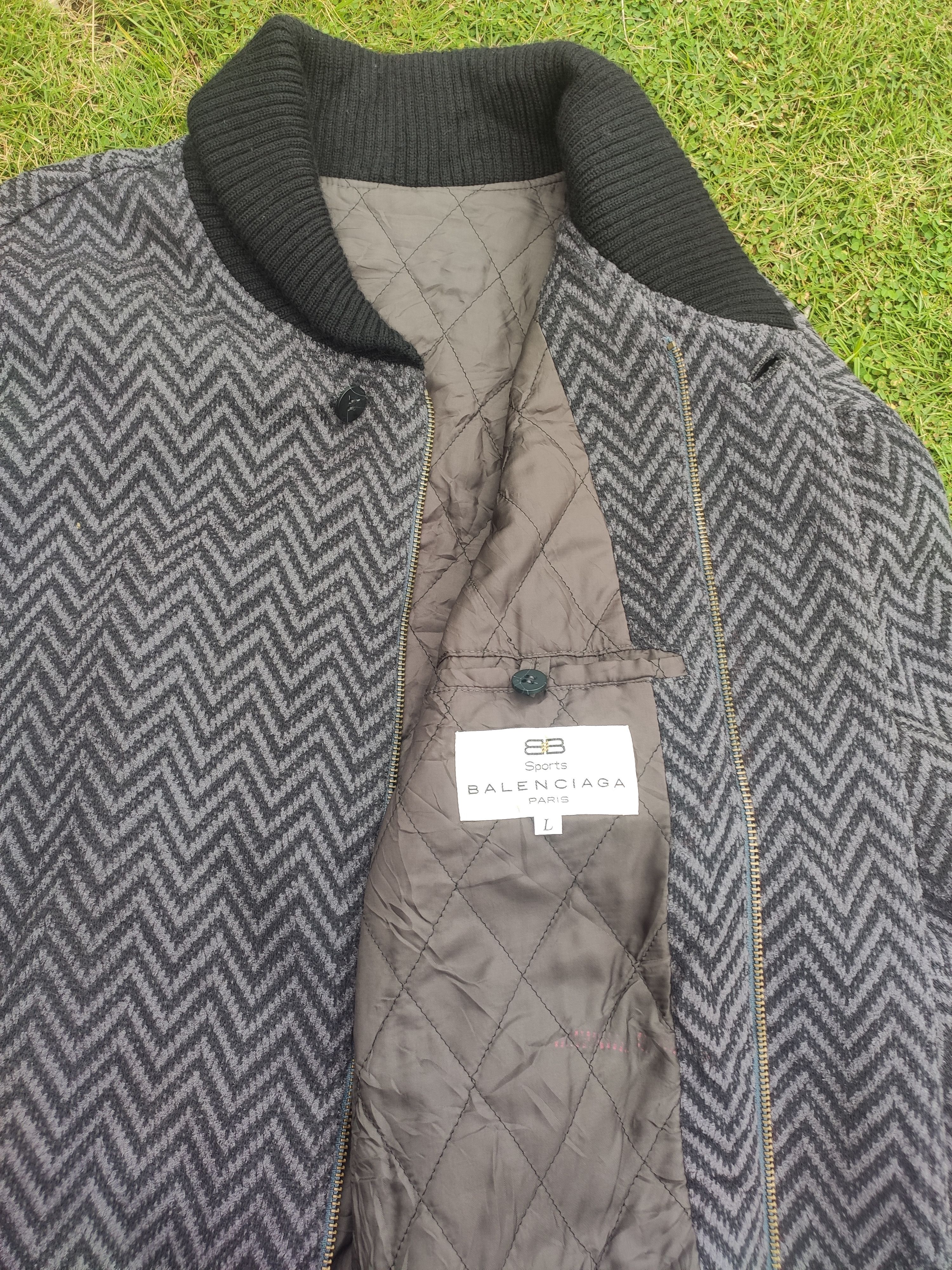 Balenciaga Vintage BALENCIAGA Knit Wool Bomber Jacket Size US L / EU 52-54 / 3 - 5 Thumbnail