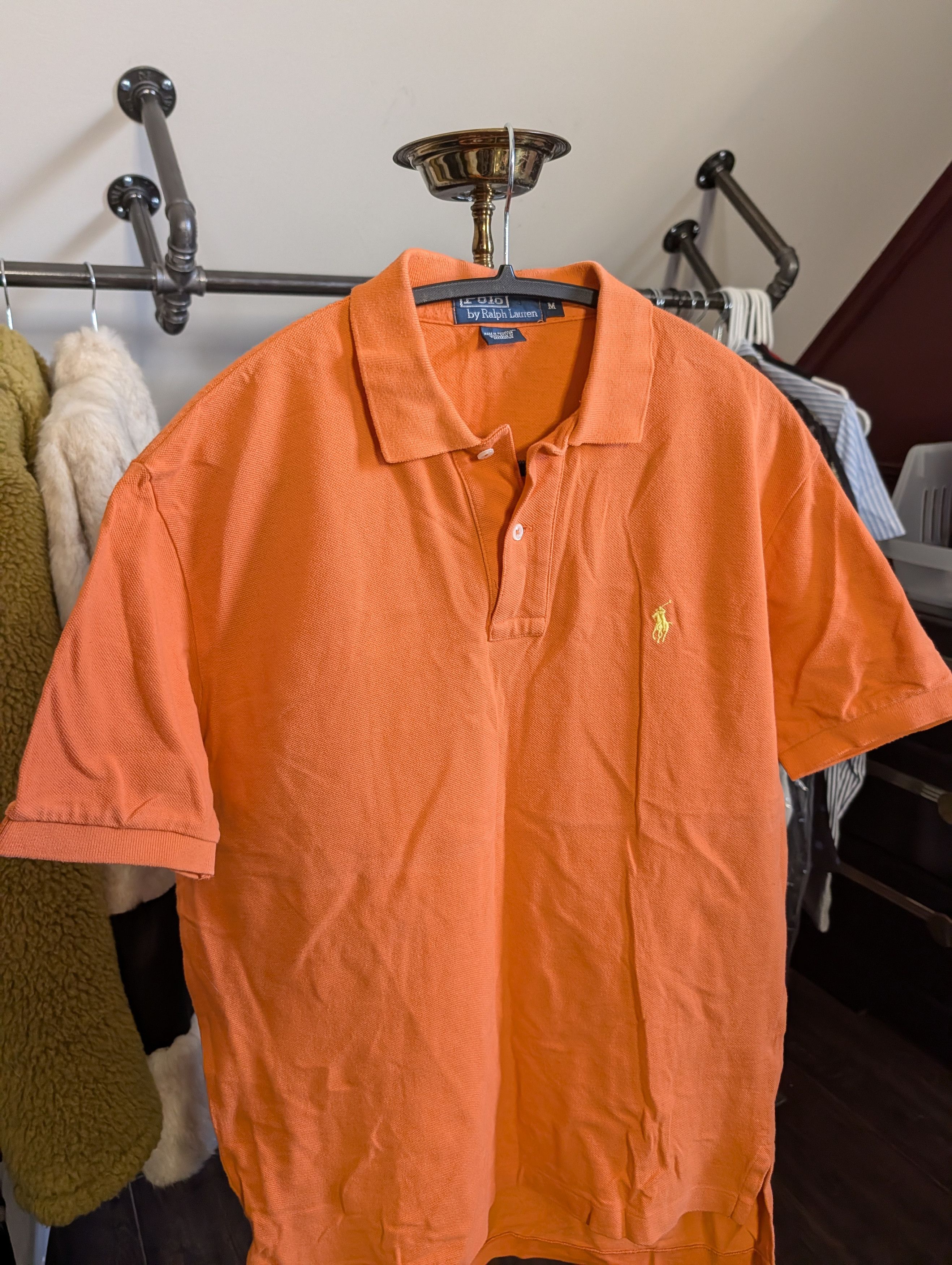 Polo Ralph Lauren Vintage orange logo embroidered S/S polo shirt M Size US M / EU 48-50 / 2 - 2 Thumbnail