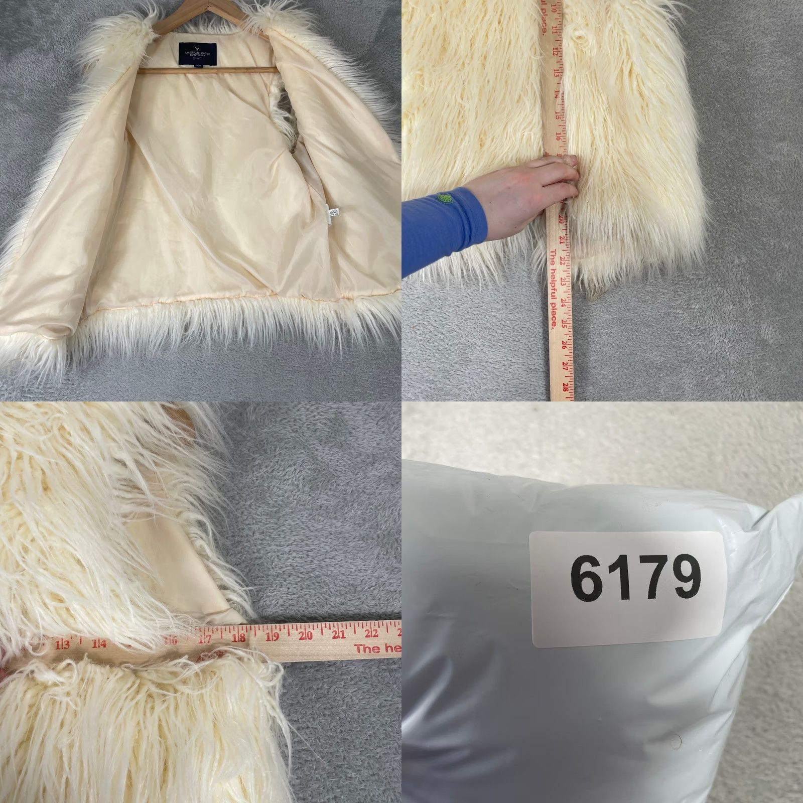 American Eagle Outfitters VINTAGE American Eagle Outfitters Faux Fur Vest Womens XS Cream Shaggy Boho Glam Y2K Layering Size XS / US 0-2 / IT 36-38 - 8 Thumbnail