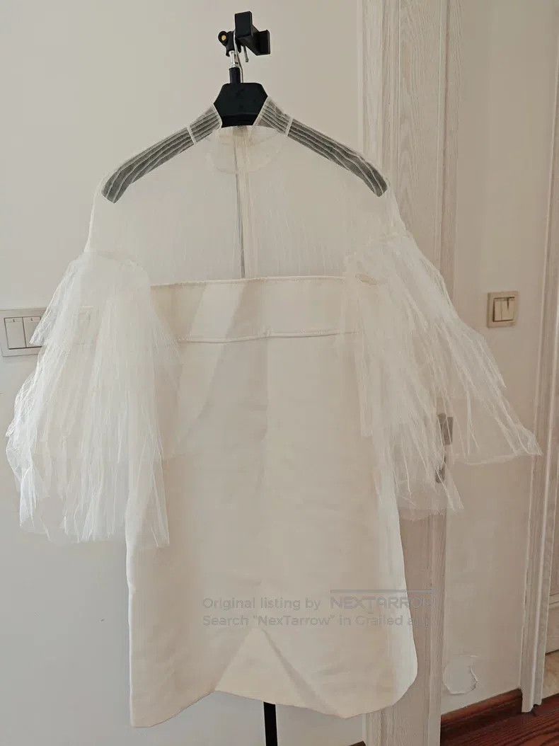 Valentino Valentino Milky white mesh ruffled wool silk dress Size M / US 6-8 / IT 42-44 - 2 Thumbnail