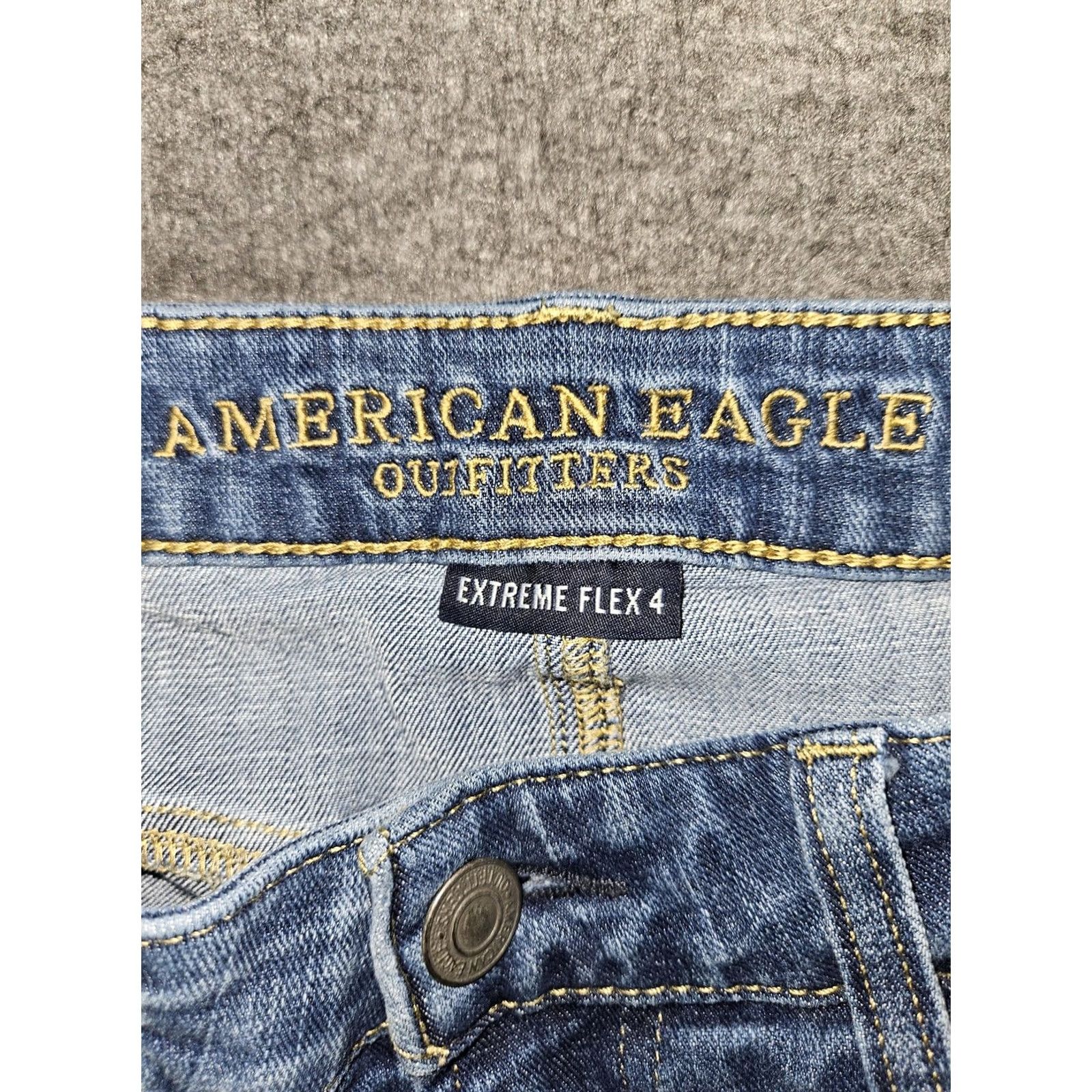 Vintage American Eagle Jeans Mens 32x32 Slim Straight Blue Extreme Flex 4 Denim Stretch Comfort Pockets 5-Pocket Logo Size US 32 / EU 48 - 2 Thumbnail