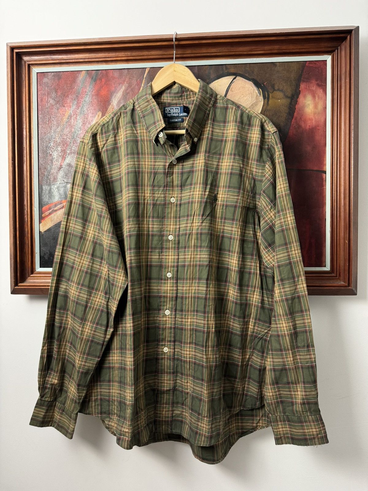 Ralph Lauren Polo Ralph Lauren Olive Checkered Button Up Shirt Casual Size US L / EU 52-54 / 3 - 1 Thumbnail