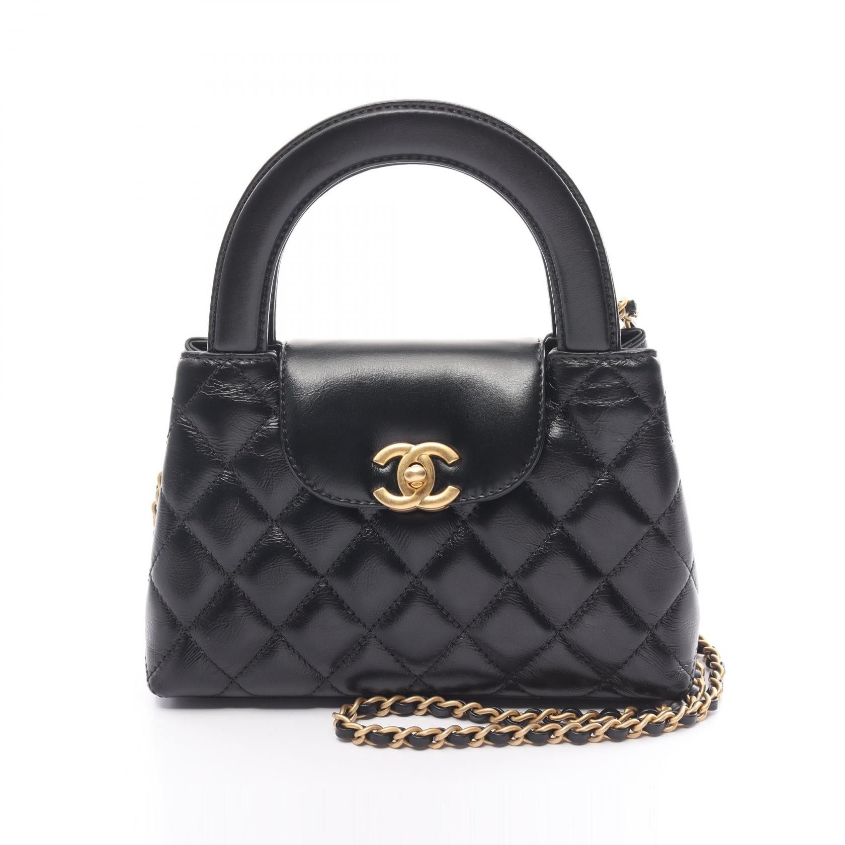 Chanel Chanel CC Quilted Leather Chain Top Handle Bag Leather Handbag AS4416 in Great Condition Size ONE SIZE - 1 Thumbnail