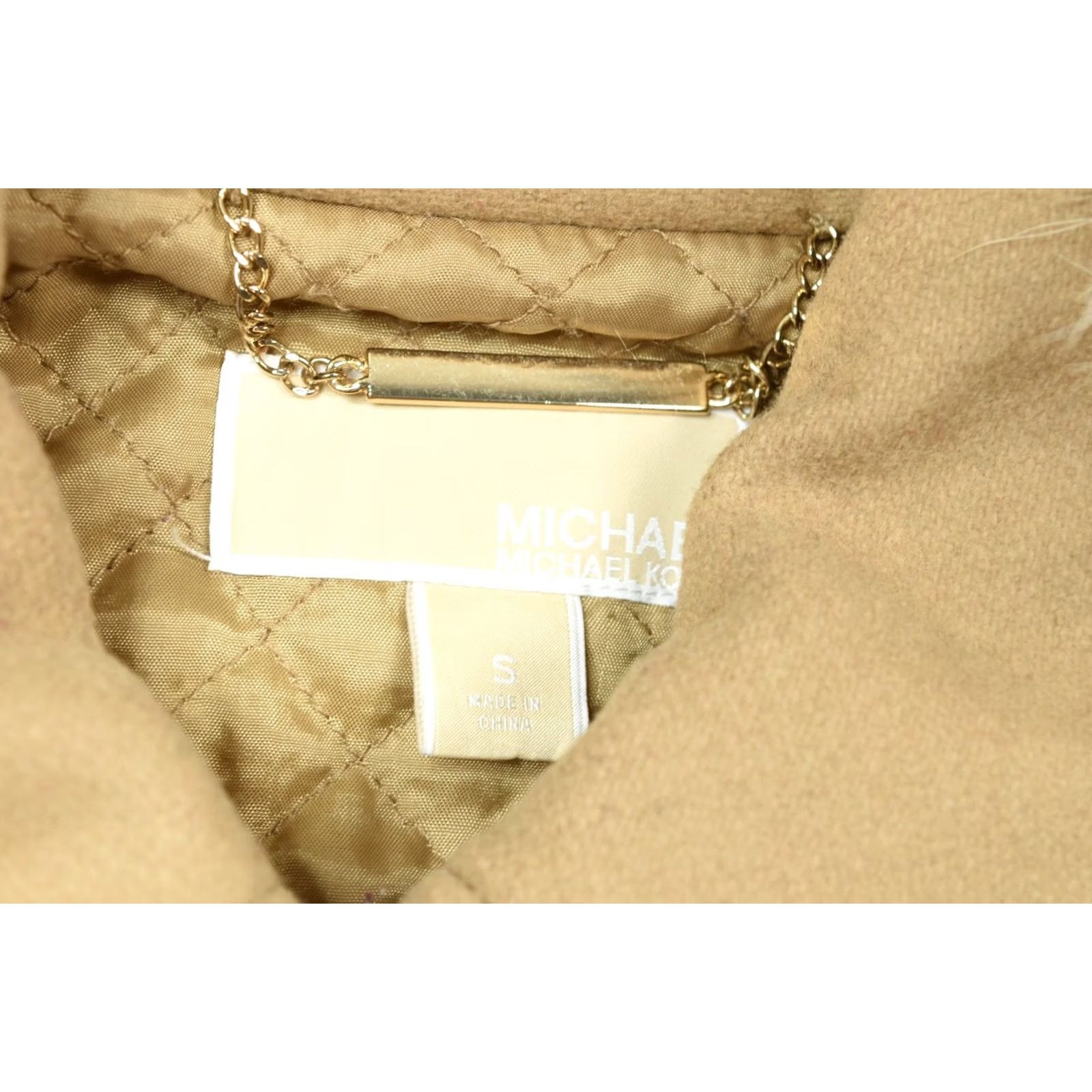 Michael Kors MIchael Kors Jacket Womens Small Camel Beige Wool Blend Fur Trim Zip-Up Clasp Size S / US 4 / IT 40 - 6 Thumbnail