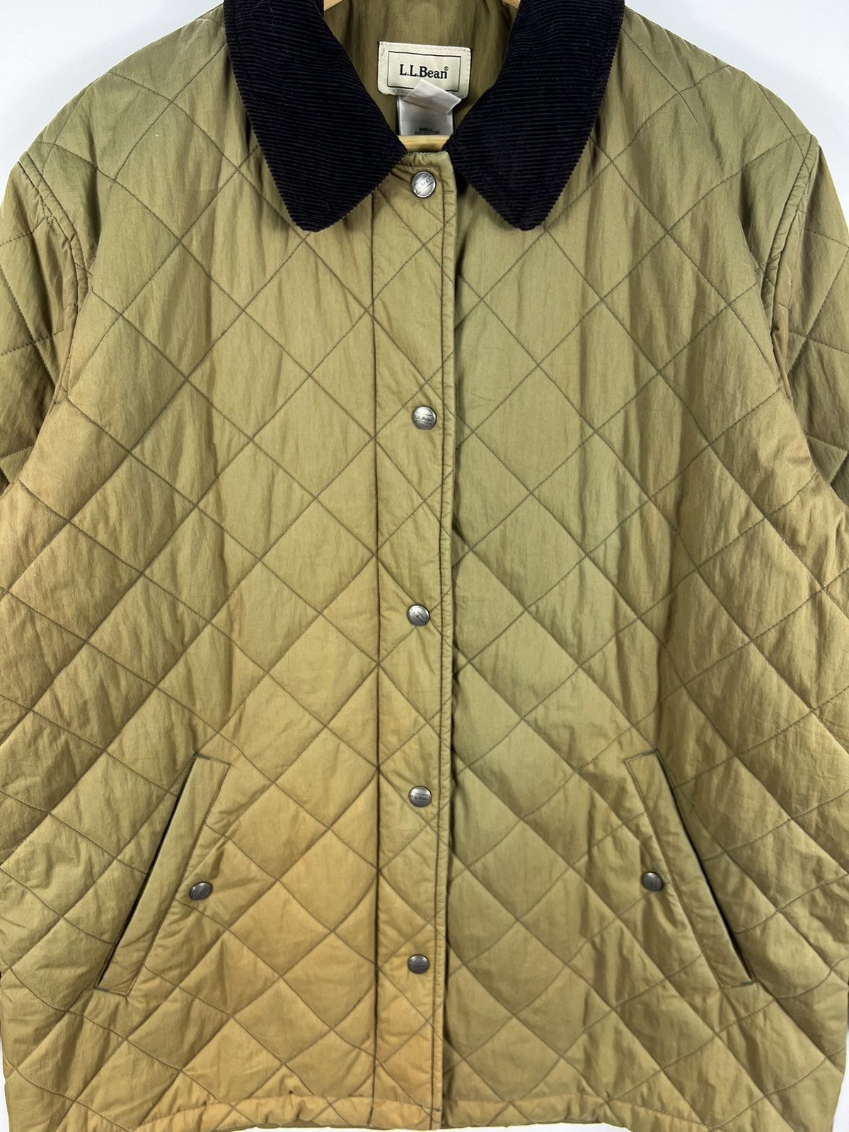 L.L. Bean 🔥 VTG OLIVE QUILTED SUNFADED L.L BEAN CORD COLLAR JACKET -M Size M / US 6-8 / IT 42-44 - 5 Thumbnail
