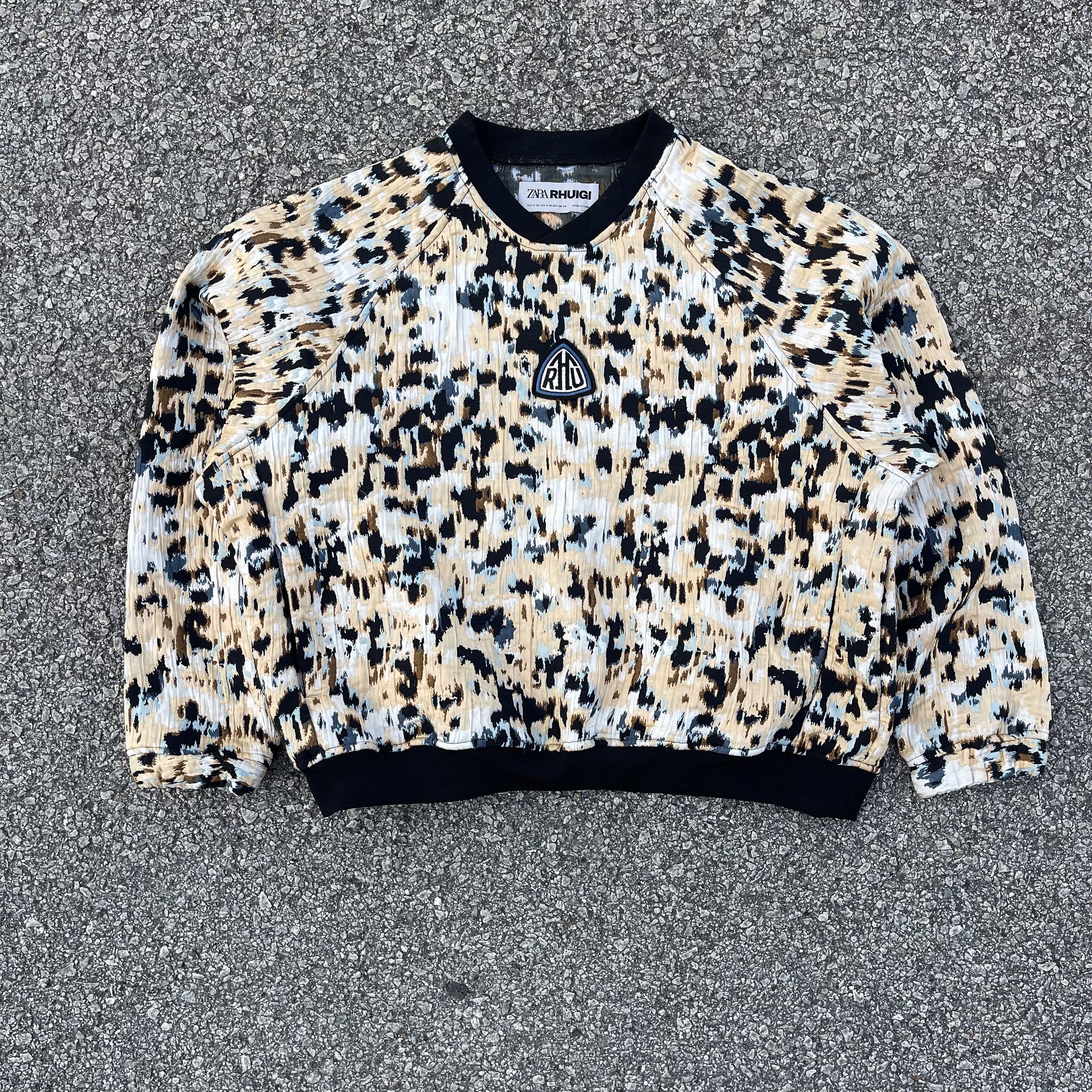 Rhude × Zara Rhuigi Baggy Leopard Pattern Pullover Jumper Size US M / EU 48-50 / 2 - 2 Thumbnail
