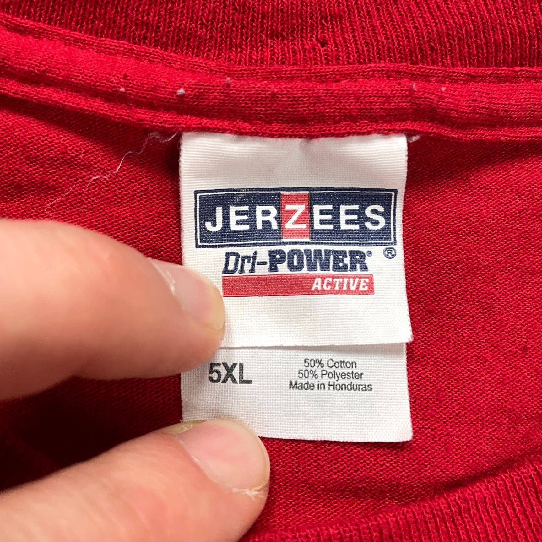 Jerzees Jerzees T-Shirt Mens 5XL Red Graphic Dri-Power Active Cotton Top Size US XXL / EU 58 / 5 - 6 Thumbnail