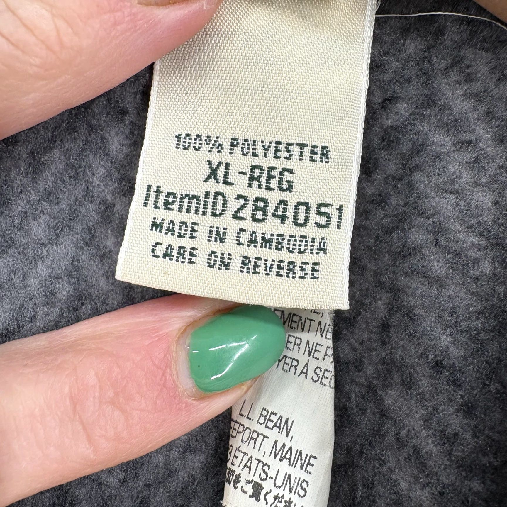 Vintage L.L. Bean Poncho Womens XL Gray Herringbone Fleece Zip Collared Pockets Outdoors Size XL / US 12-14 / IT 48-50 - 5 Thumbnail