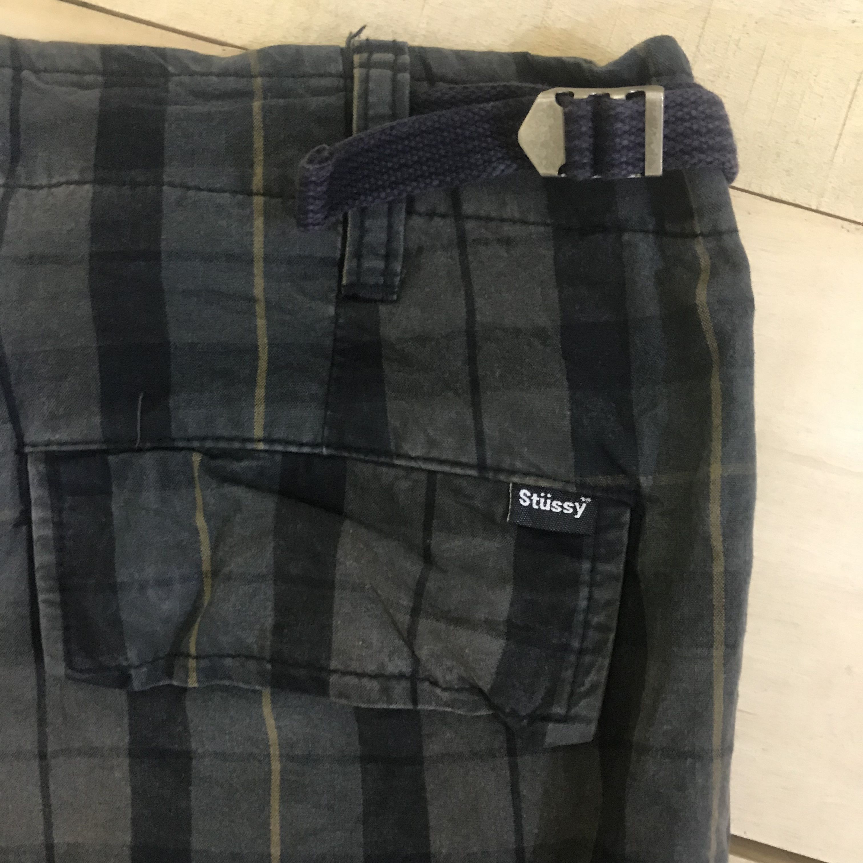 Stussy × Vintage X271 VTG STUSSY TARTAN CARGO SHORTPANTS SKATEBOARD Size US 32 / EU 48 - 5 Thumbnail