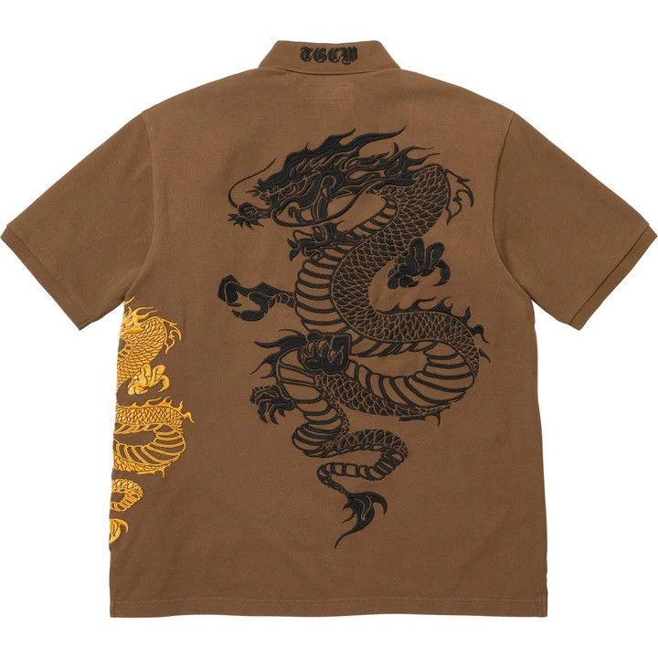 Supreme Supreme The Great China Wall Dragon Polo Brown SS26 Size US M / EU 48-50 / 2 - 2 Thumbnail