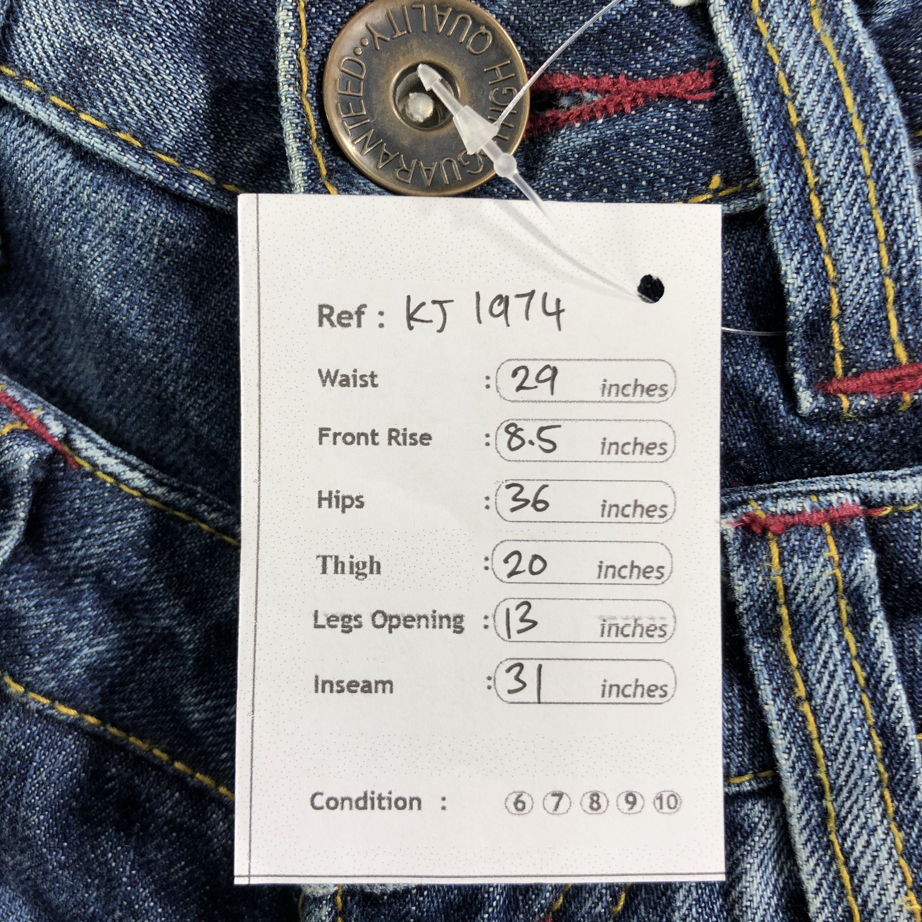 Japanese Brand Lucky Store Distressed Double Waist Jeans KJ1974 Size US 28 / EU 44 - 12 Thumbnail
