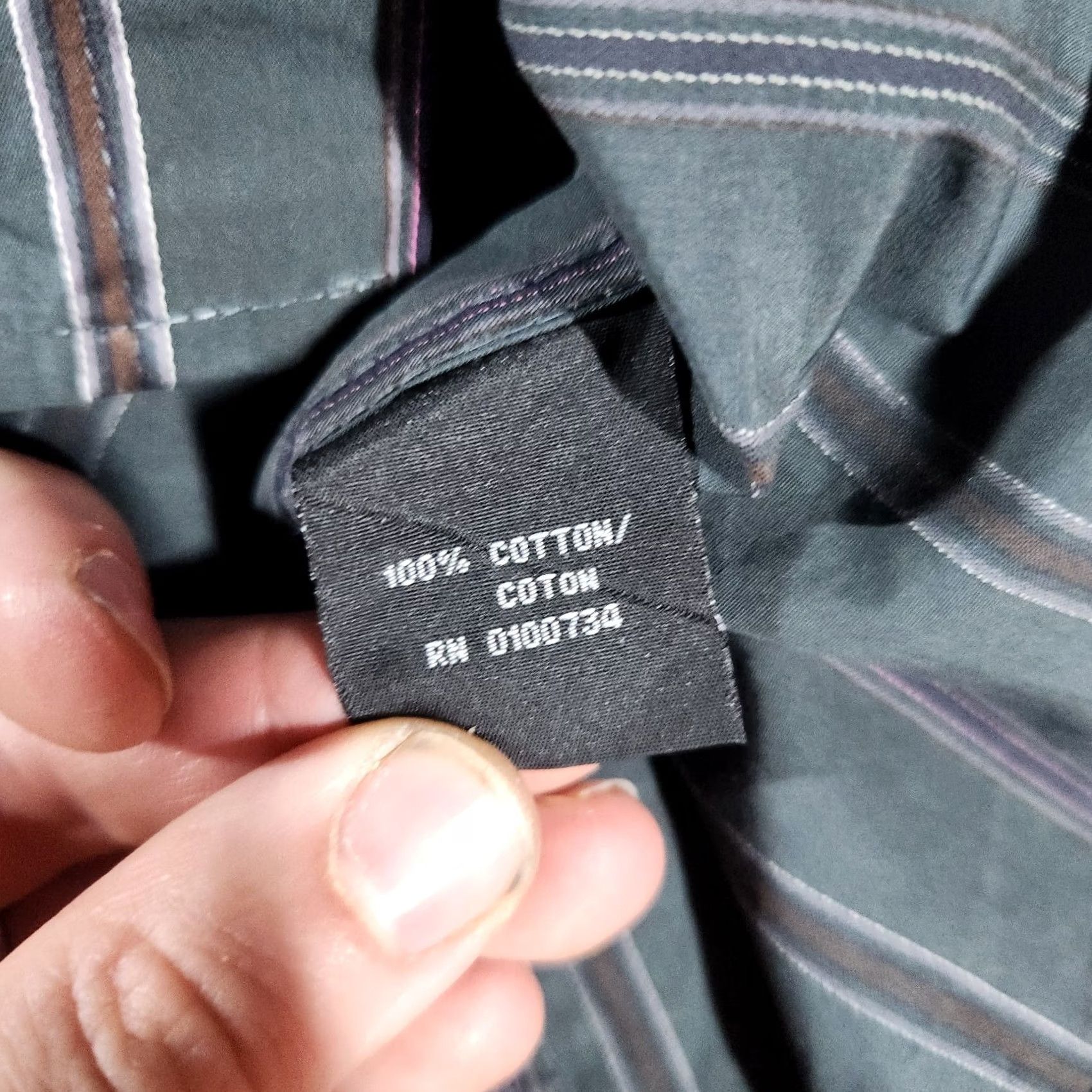 Vintage Domani Uomo Shirt Flip Cuff XL Green Striped Cotton Button-Up Men's Size US XL / EU 56 / 4 - 4 Thumbnail