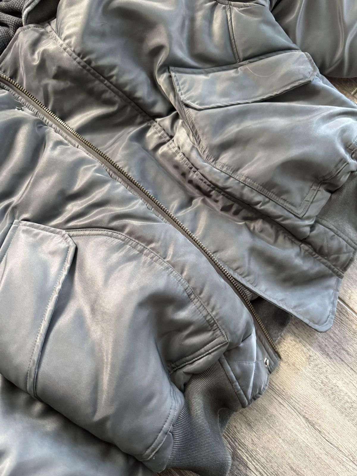 No Faith Studios NoFaithStudios BASIC REVERSIBLE WAFFLE BOMBER GREY Size US S / EU 44-46 / 1 - 4 Thumbnail