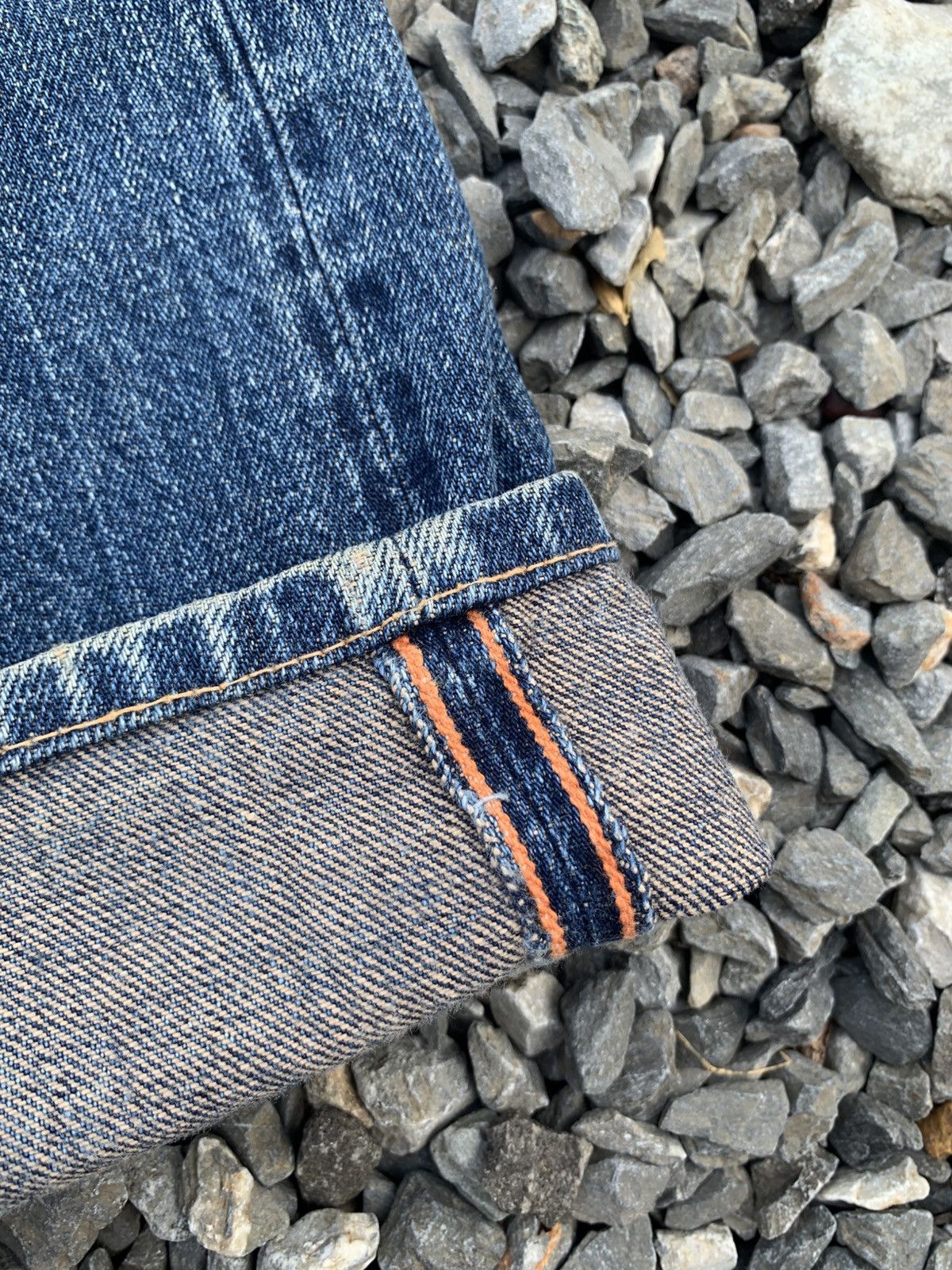 OMNIGOD OMNIGOD 50023 SELVEDGE BUTTON FLY JAPANESE DISTRESSED DENIM Size US 31 - 16 Thumbnail