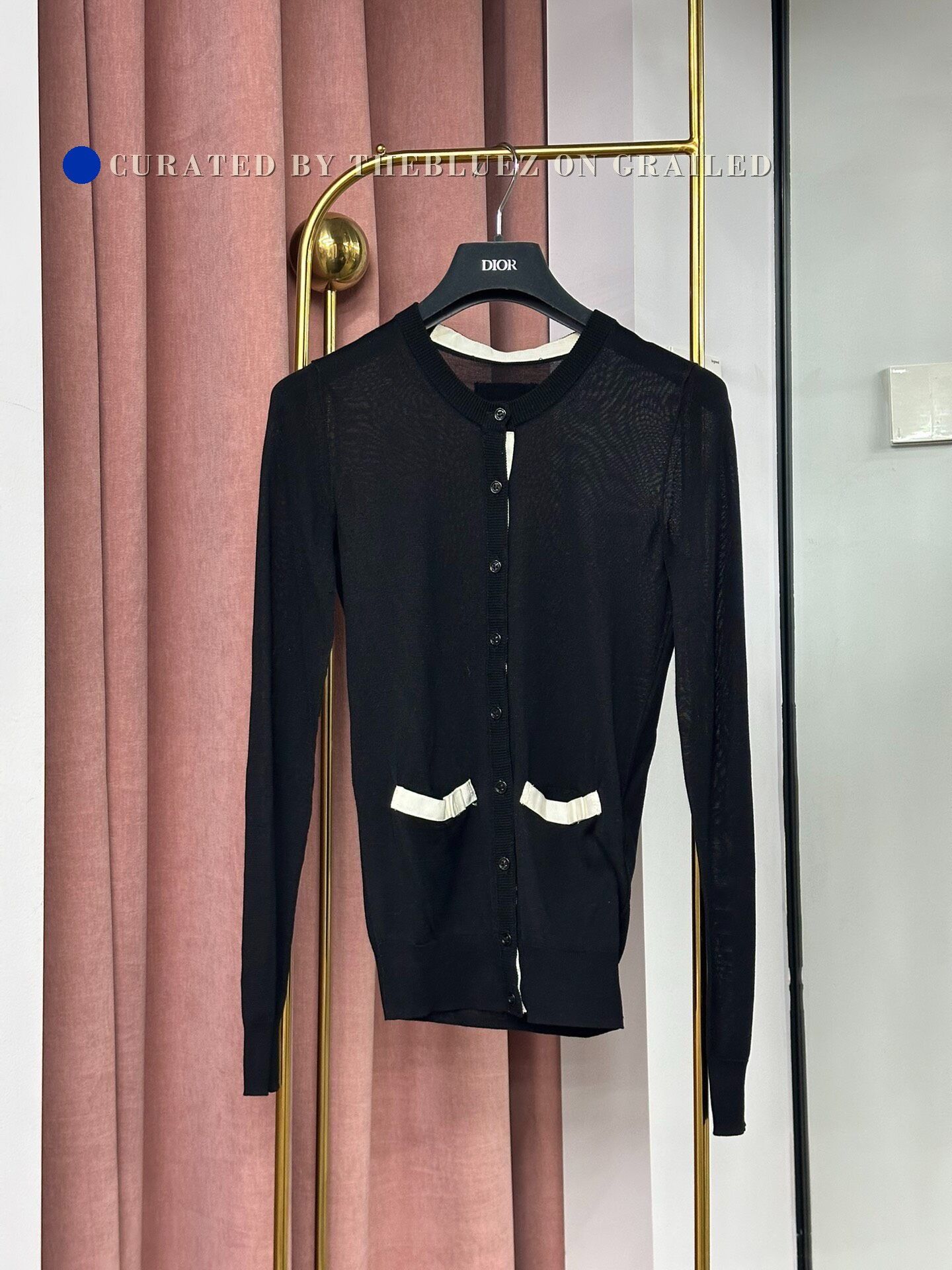 Dolce&Gabbana Black Bow Pocket Knit Cardigan, Women's (Size Xs)
