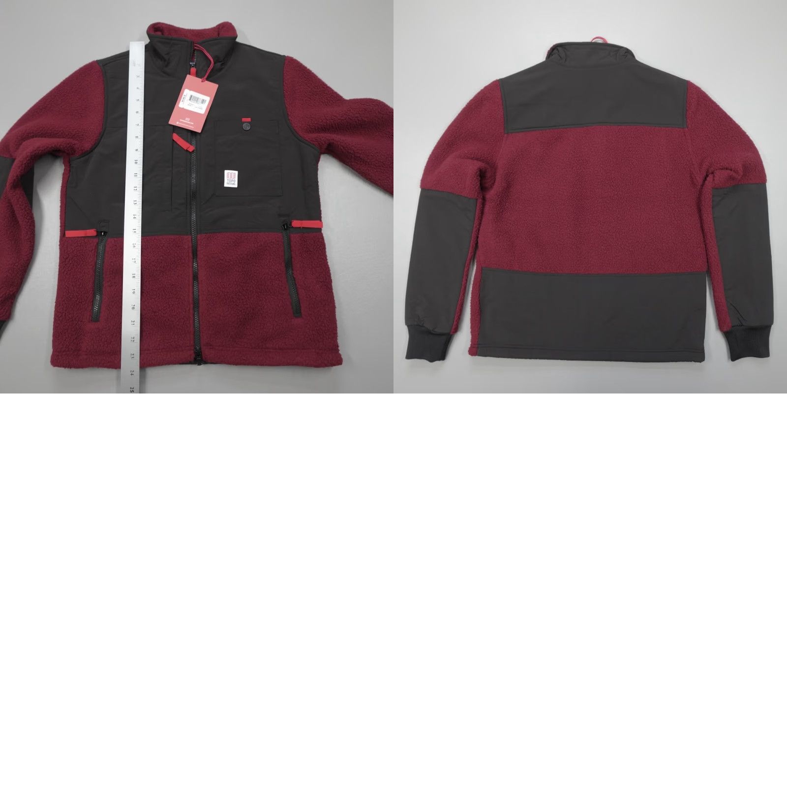 Topo Designs TOPO DESIGNS Subalpine Fleece Full Zip Jacket Burgundy Polartec Women's XS Jacket Ladies Regular Multicolor Zip Full Zip Casual Travel Logo Size XS / US 0-2 / IT 36-38 - 8 Thumbnail