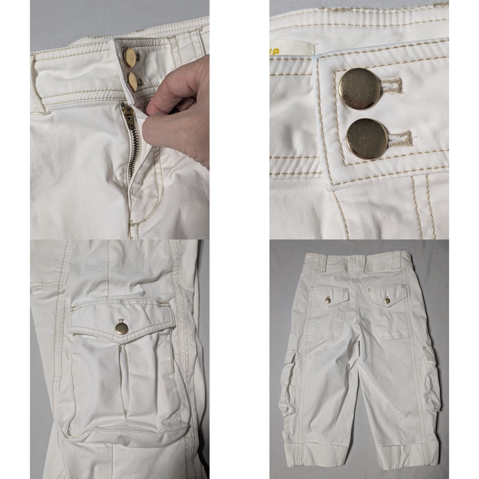 Anthropologie Maeve by Anthropologie Top-Stitched Utility Cropped Pants White Women 2P Cropped Pants Womens 2P White Maeve by Anthropologie Size 26" / US 2 / IT 38 - 9 Thumbnail