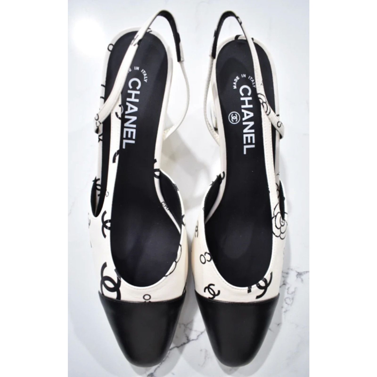 Chanel 23P Mademoisele Coco Sling CC Slingback Sandal Heel 38.5 Size US 8.5 / IT 38.5 - 8 Thumbnail