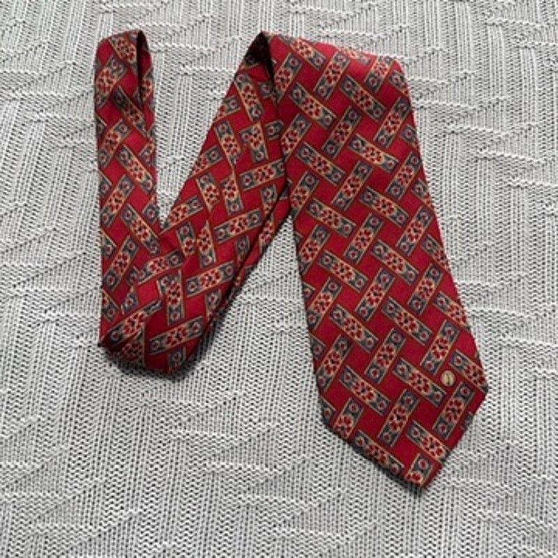 Alfred Dunhill Dunhill red basketweave patterned silk tie Size ONE SIZE - 1 Thumbnail