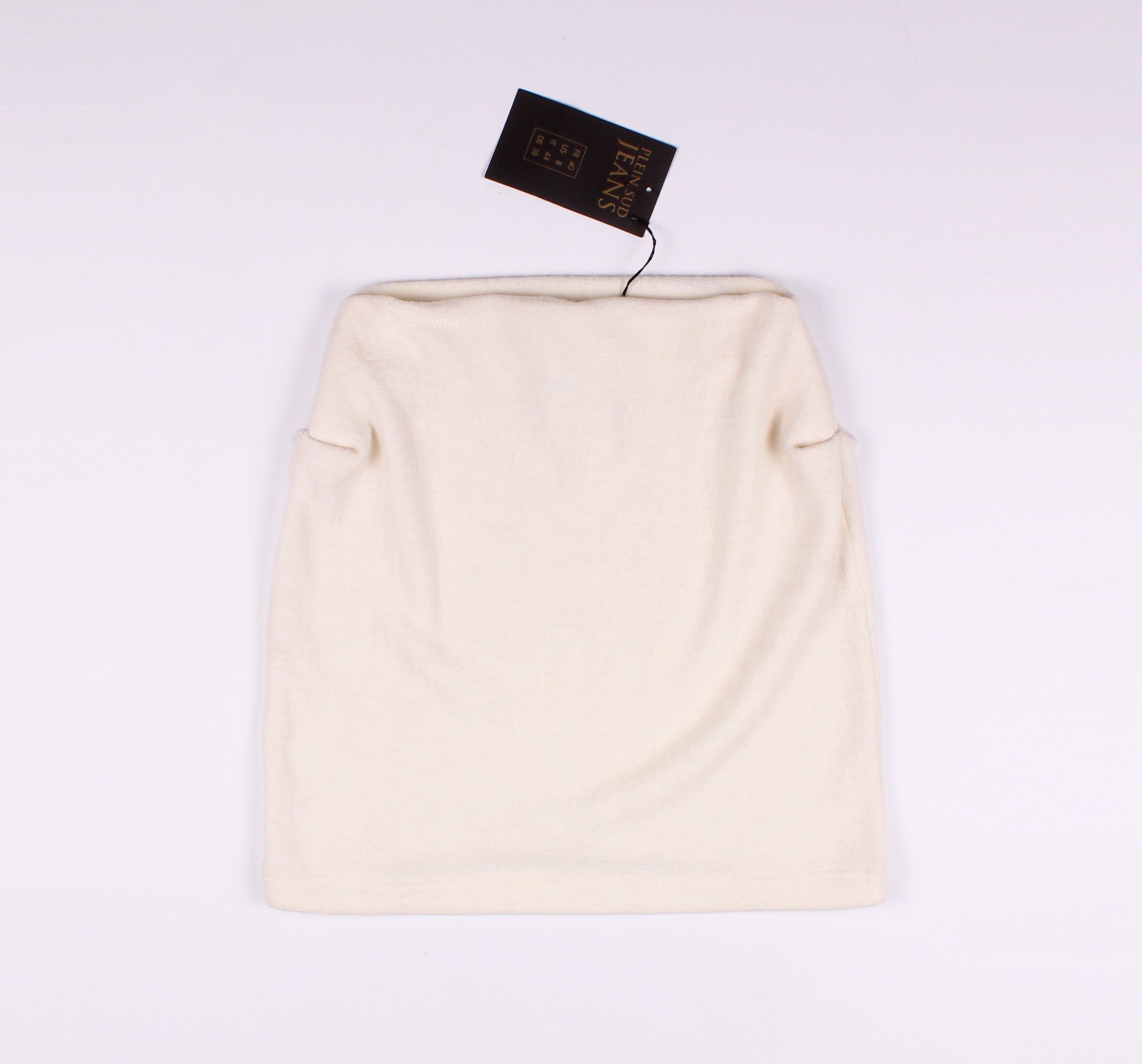 image of Plein Sud Wool Blend Bodycon Skirt in Cream, Women's (Size 25)